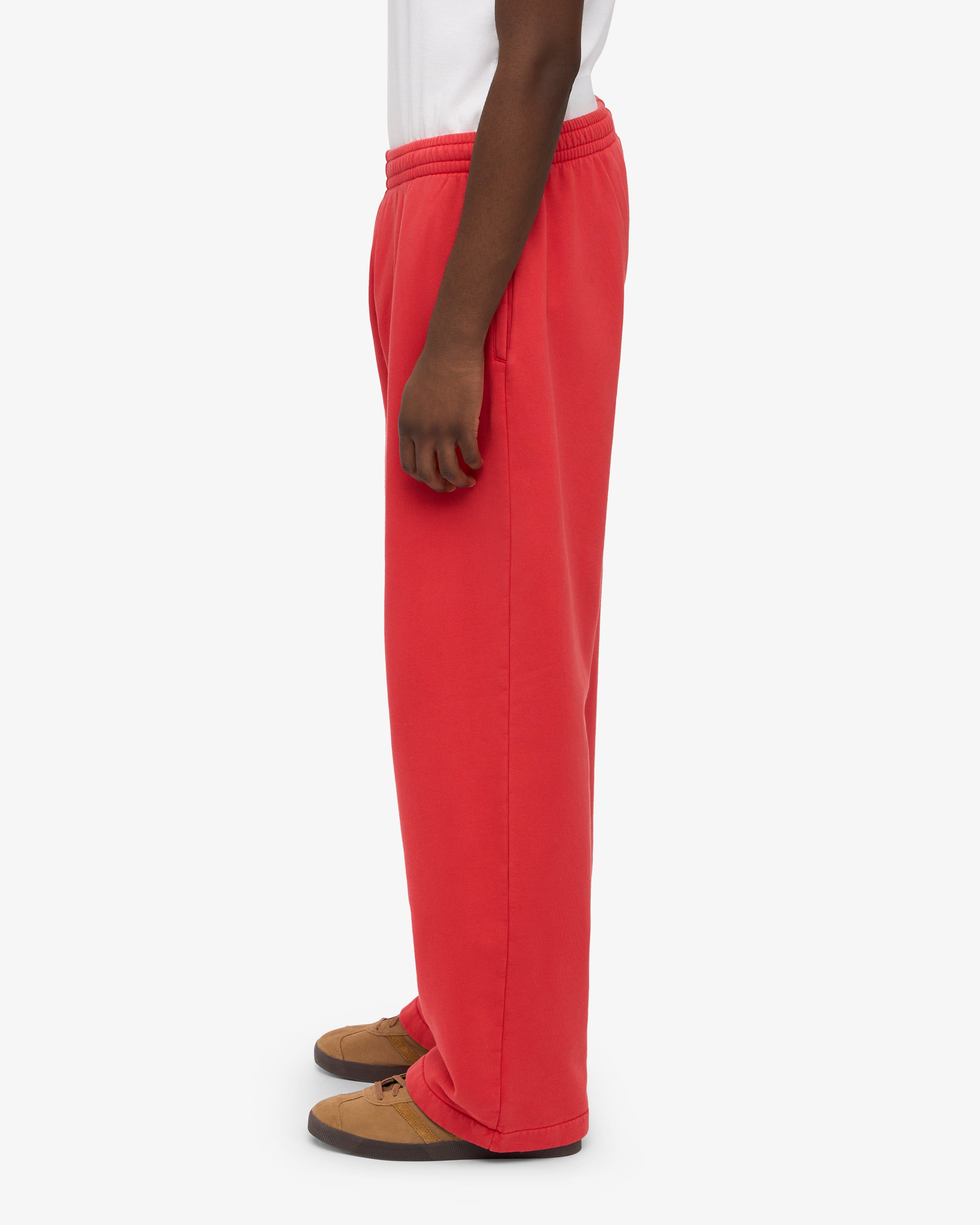 Organic Straight Leg Sweatpants for Women - Soft Red Tangerine Lounge Pants - Comfortable Cotton Joggers for Yoga, Running & Home Relaxation