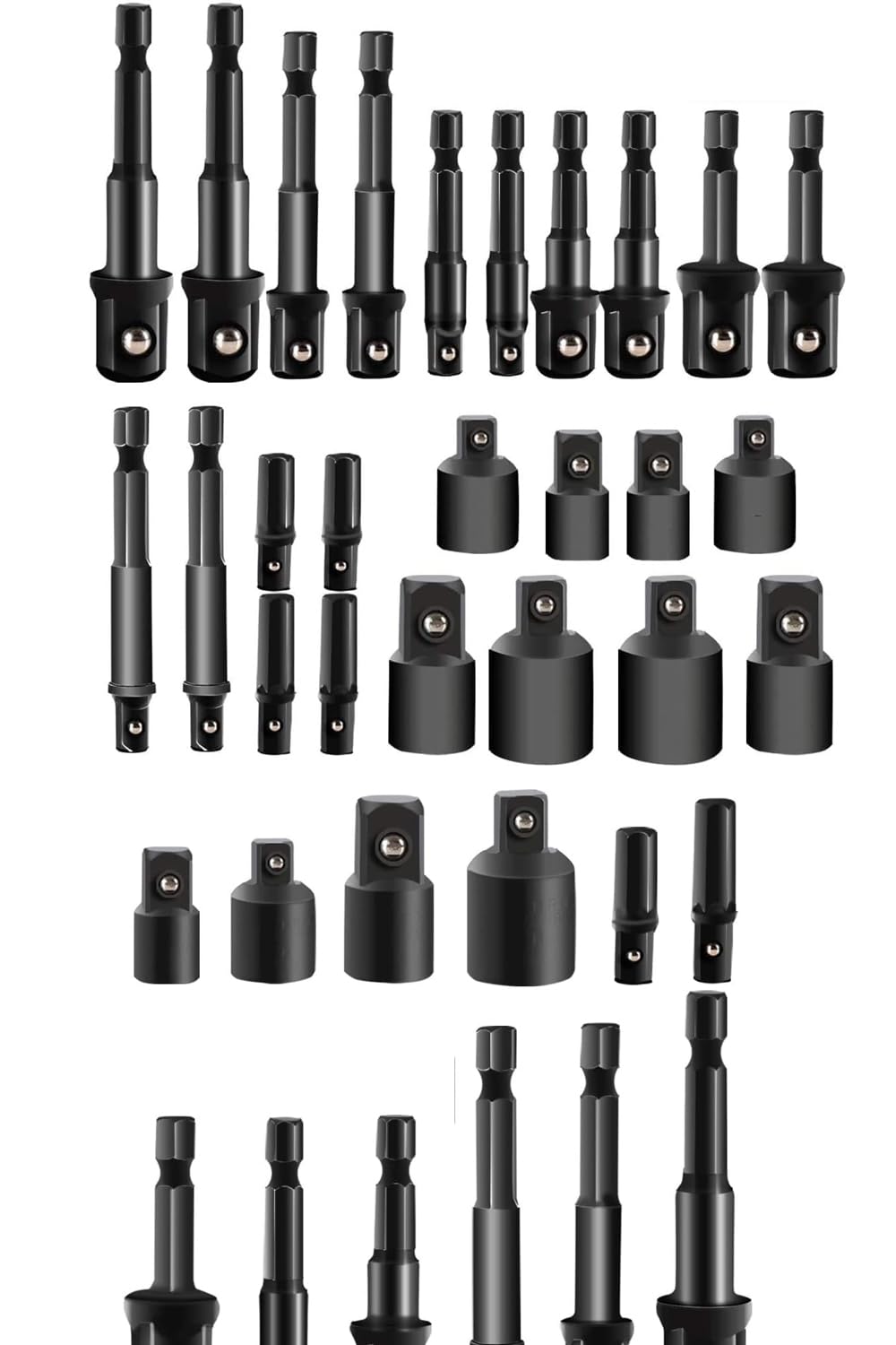 36pcs Impact Extension & Socket Adapter Set - 1/4-Inch Hex Shank Drill Bit Extensions - CR-V Steel for Automotive Repair & DIY Projects