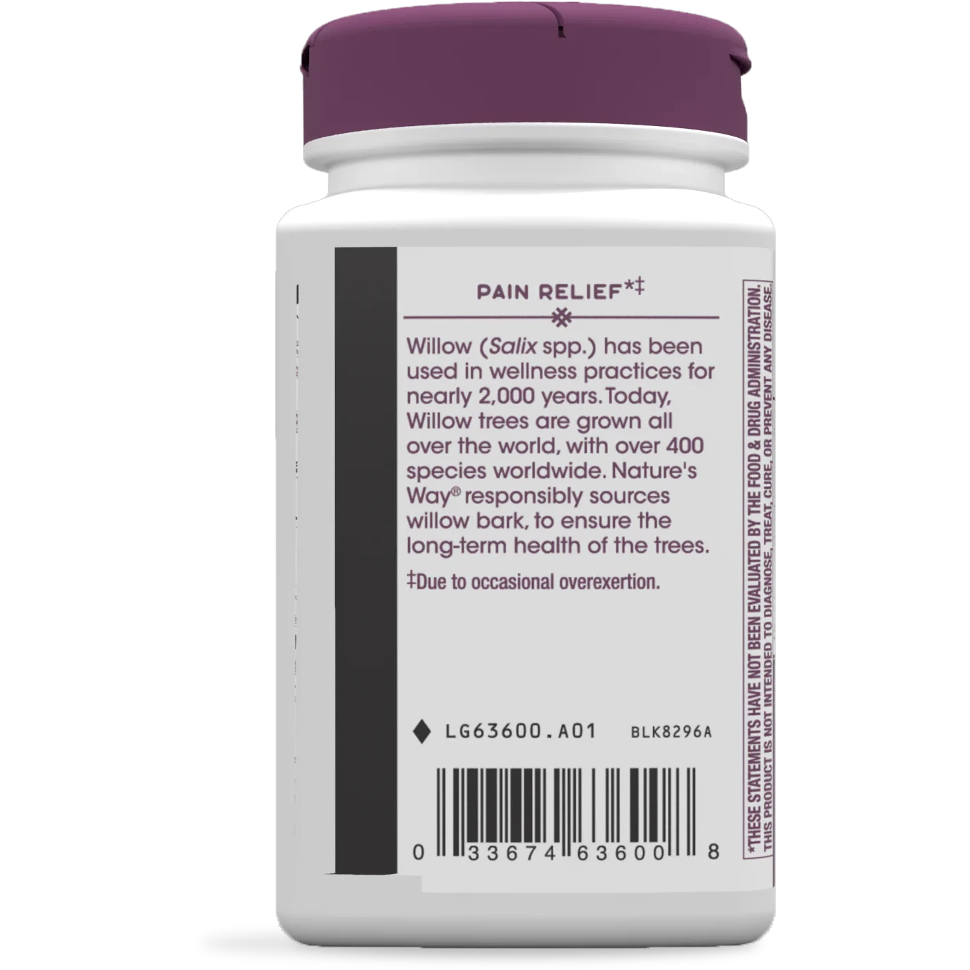 Nature's Way Premium White Willow Bark Extract - Natural Pain Relief & Anti-Inflammatory Supplement for Joint & Muscle Support - Perfect for Active Lifestyles & Post-Workout Recovery