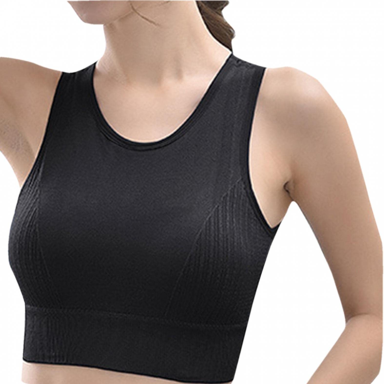 Best Women's Workout Tops - Longline Sports Bra with Padded Support for Running, Yoga & Gym | Breathable Crop Tank Top for Fitness & Active Lifestyle