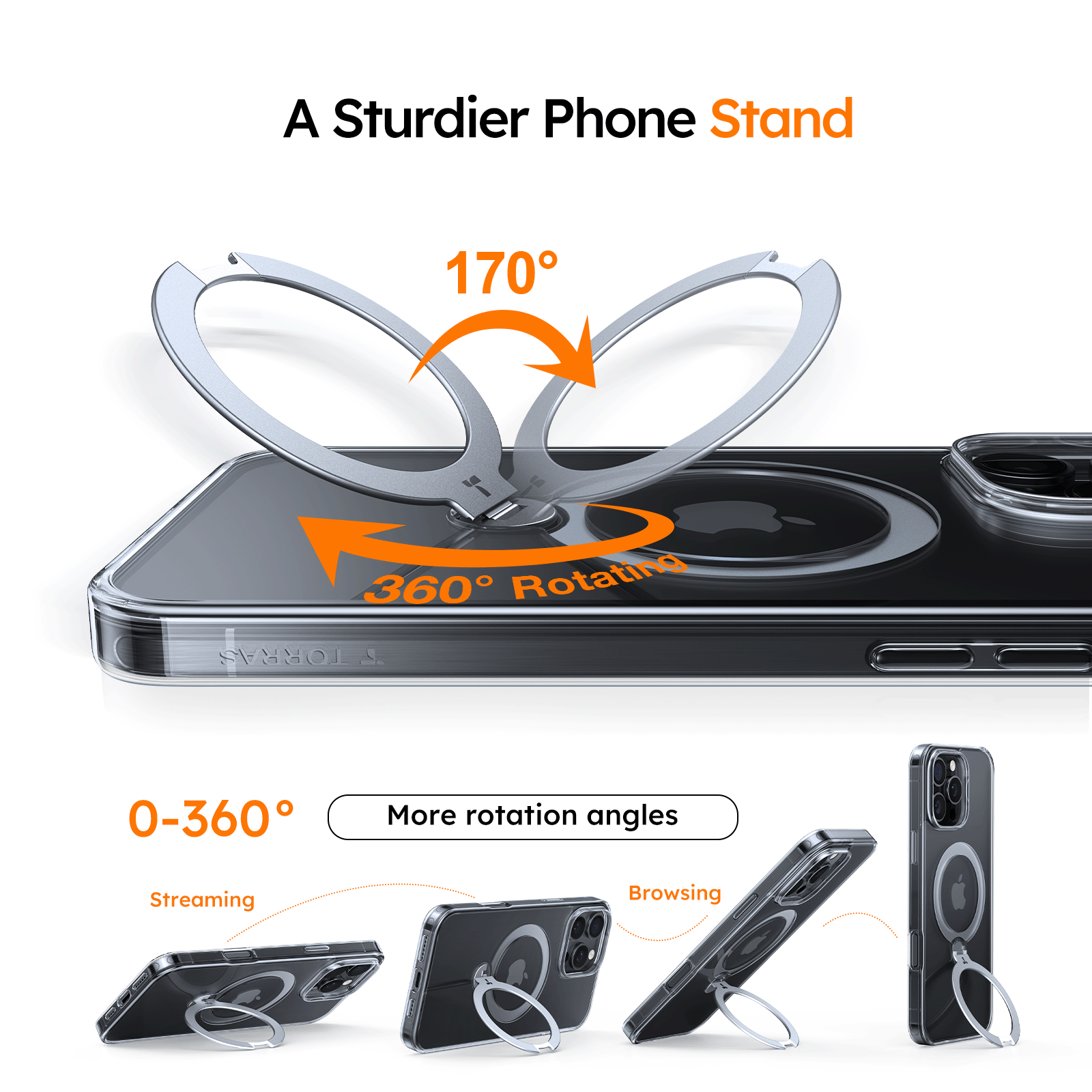 Ostand Q3 360° Rotating Phone Stand Holder for iPhone 15/16/16e - Perfect for Desk, Home Office, Video Calls & Hands-Free Viewing