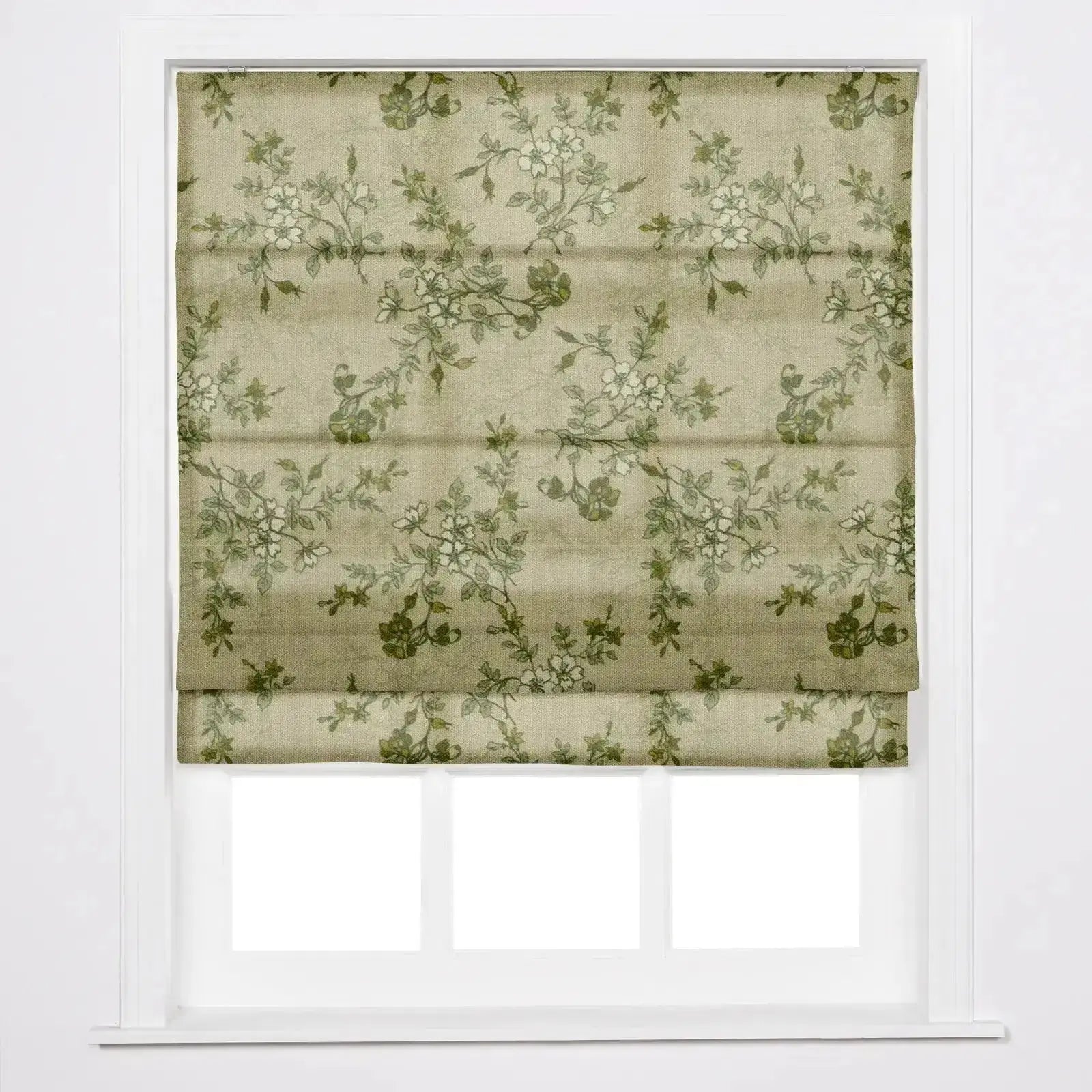 Elegant Sara Le Printed Roman Shade - Cordless Window Treatment for Plus Size Windows | Perfect for Living Room, Bedroom & Home Office Decor