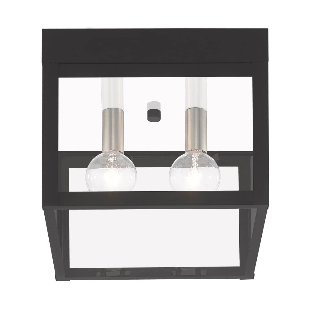 Livex Lighting 20588-01 Outdoor Ceiling Mount Fixture - Weatherproof Brass Finish for Patio, Porch & Garden Lighting