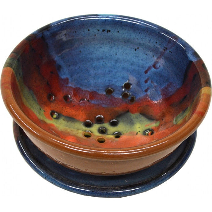 Always Azul Berry Bowl with Tray - Assorted Designs for Fresh Fruits, Snacks & Desserts | Perfect for Kitchen, Dining Table & Party Serving