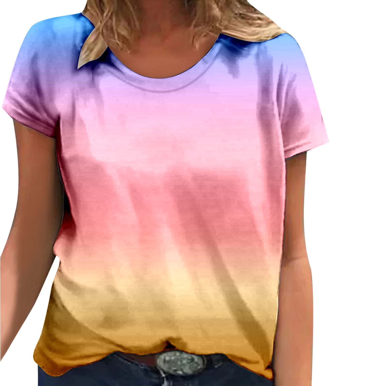 Eczipvz Women's Casual Floral Blouse - Short Sleeve Loose Fit Boho Print Top for Summer Outfits & Beach Wear | Perfect for Daily Wear, Office, and Vacation
