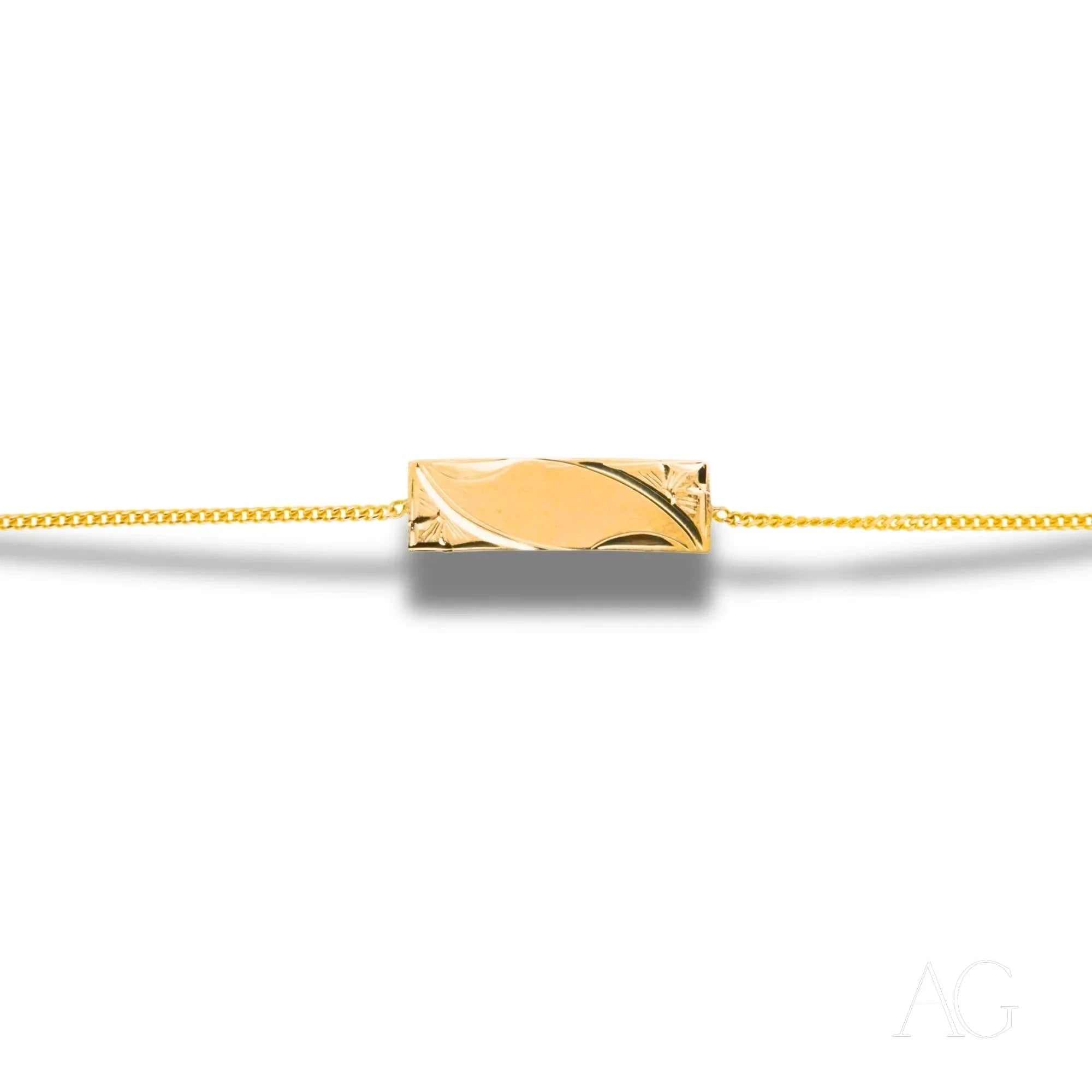 Timeless 18k Solid Gold ID Bracelet for Kids - Personalized Name Jewelry Gift for Children, Birthday & Special Occasions