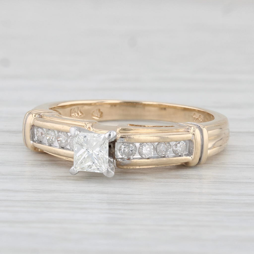 0.47ctw Princess Cut Diamond Engagement Ring - 14K Yellow Gold, Size 7 - Perfect for Proposals, Anniversaries & Romantic Occasions