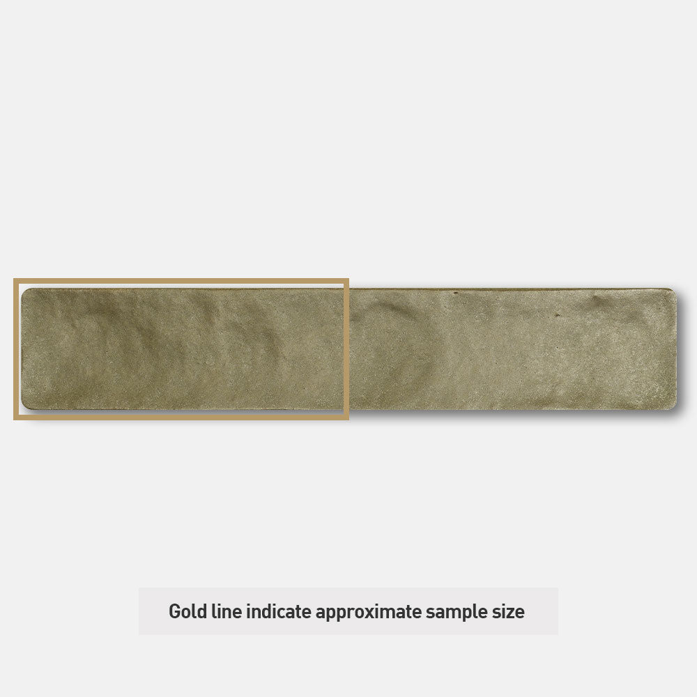 Handmade Mykonos Moss Green 50X250 Zellige Matte Subway Tile - Perfect for Kitchen Backsplash, Bathroom Walls & Mediterranean Style Home Decor