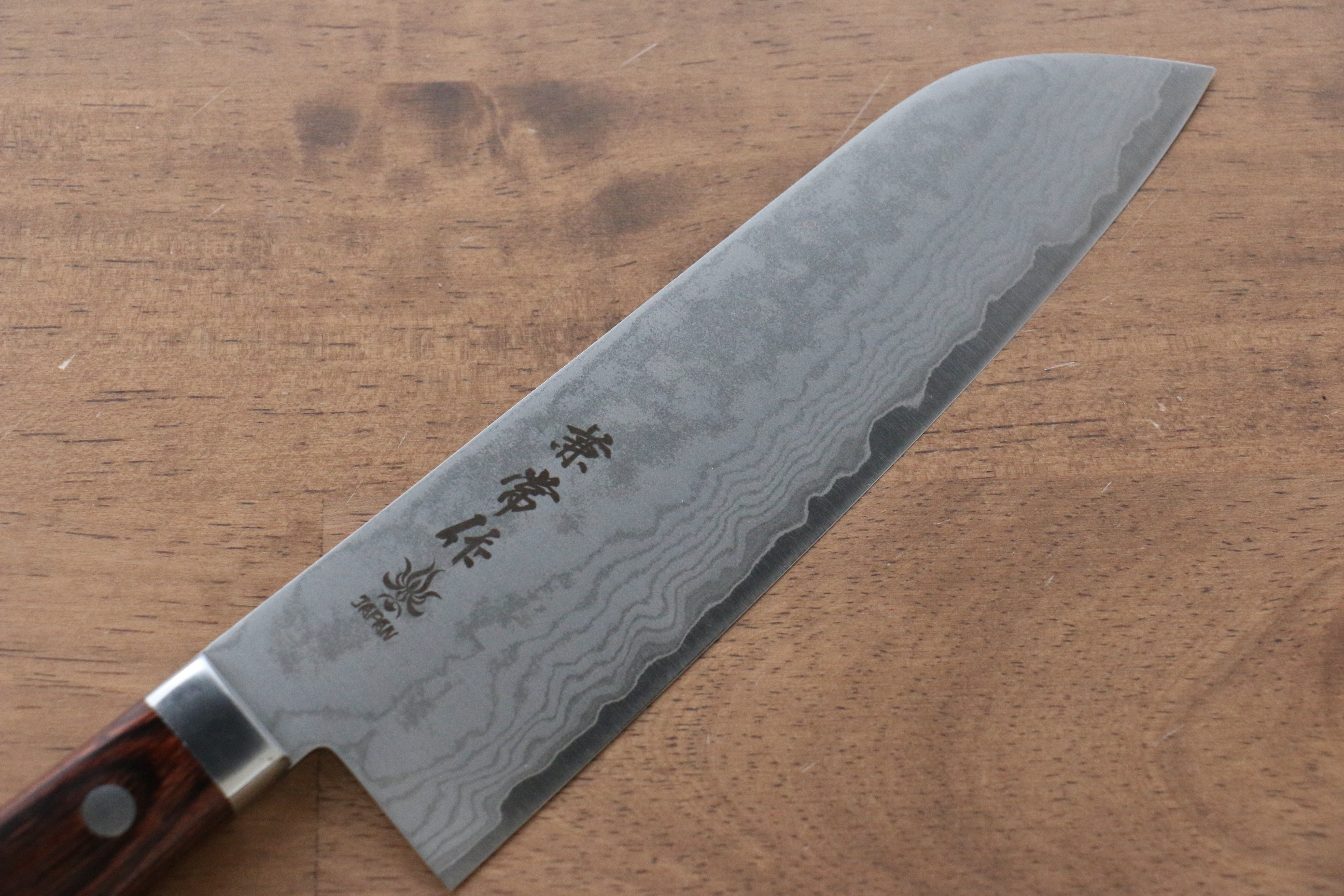 Premium Kanetsune VG1 17-Layer Damascus Steel Santoku Knife 165mm with Mahogany Handle - Perfect for Sushi, Vegetables & Meat Cutting - Professional Japanese Kitchen Knife for Chefs & Home Cooking