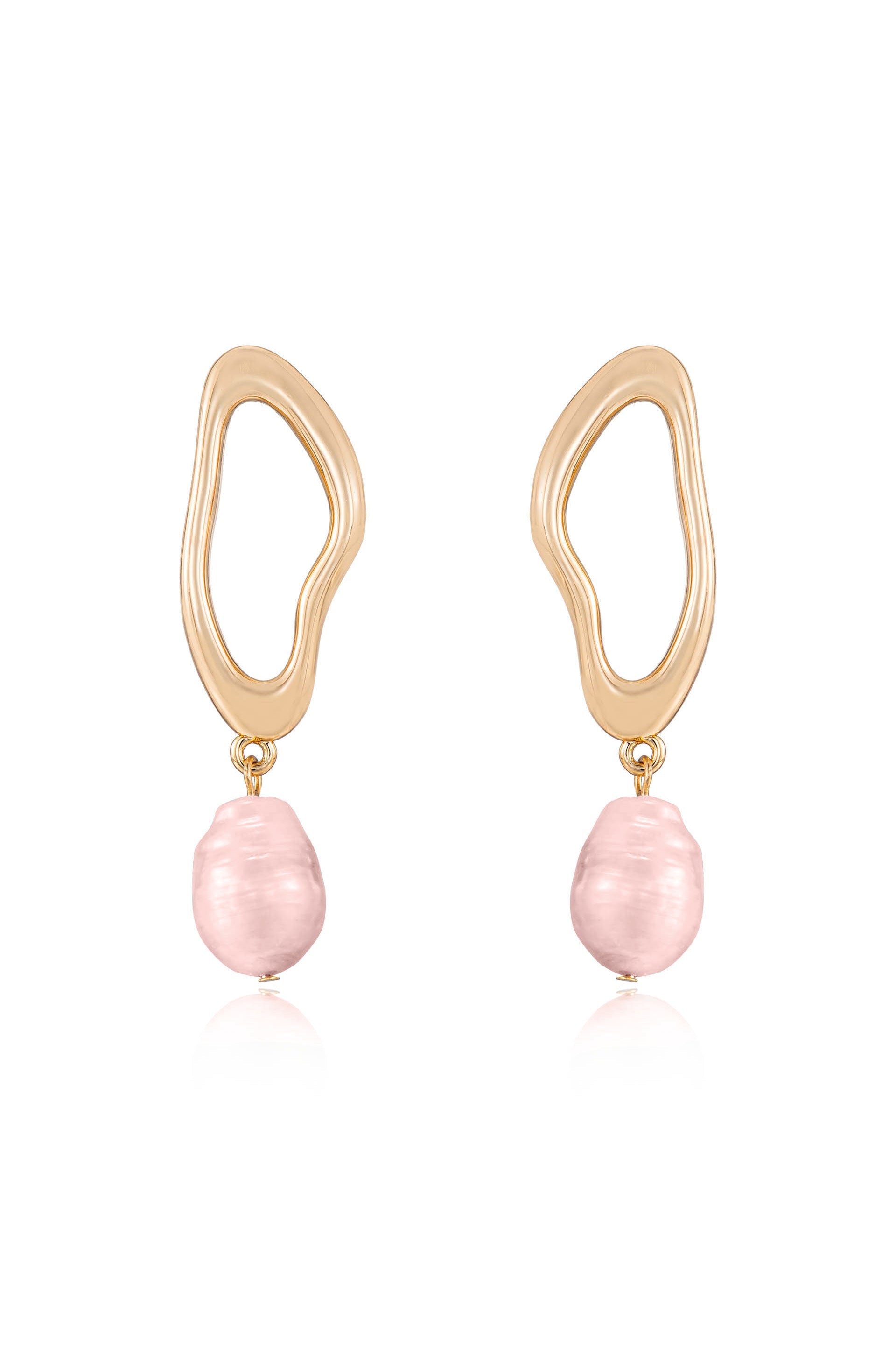 Open Circle Freshwater Pearl Earrings - Elegant Dangle Earrings for Women, Perfect for Weddings, Parties & Special Occasions
