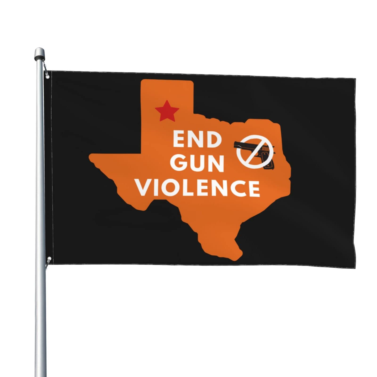 4x6 Ft Texas Map Orange Gun Violence Flag - Safe Kids, Metal Grommets for Outdoor & Indoor Use