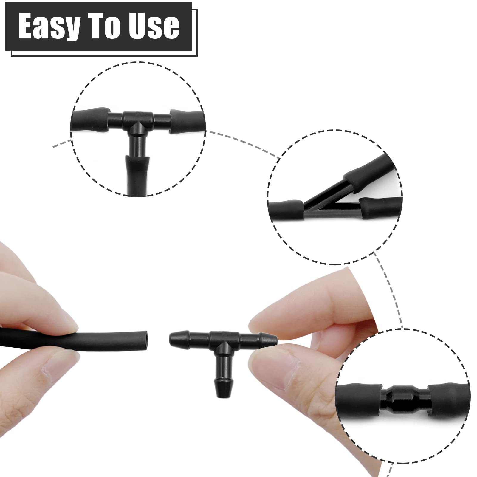 Universal Windshield Washer Hose Kit - 158 Inch (4M) with 12pcs Connectors for Most Cars, SUVs & Trucks | Durable Washer Fluid Tube Connects Water Tank to Nozzle | Perfect for Road Trips, Winter Driving & Vehicle Maintenance