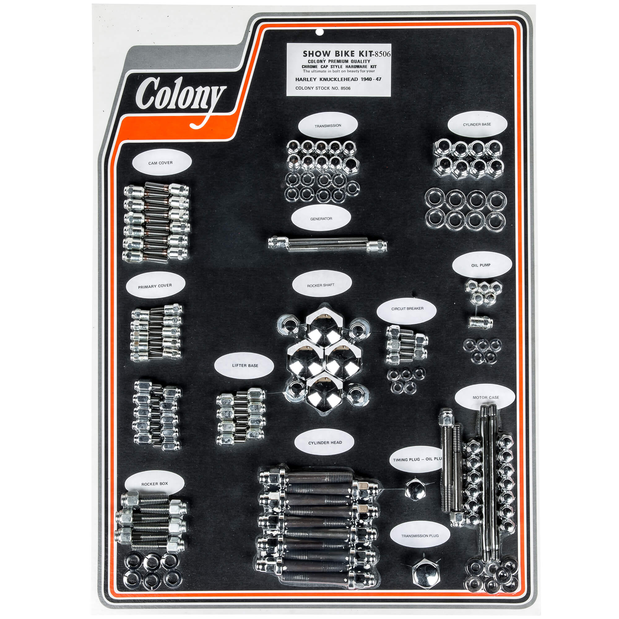 Vintage Harley Davidson Knucklehead Complete Show Bike Kit - Chrome Plated Cap Style Hardware for 1940-1947 Models | Motorcycle Restoration & Custom Bike Builds