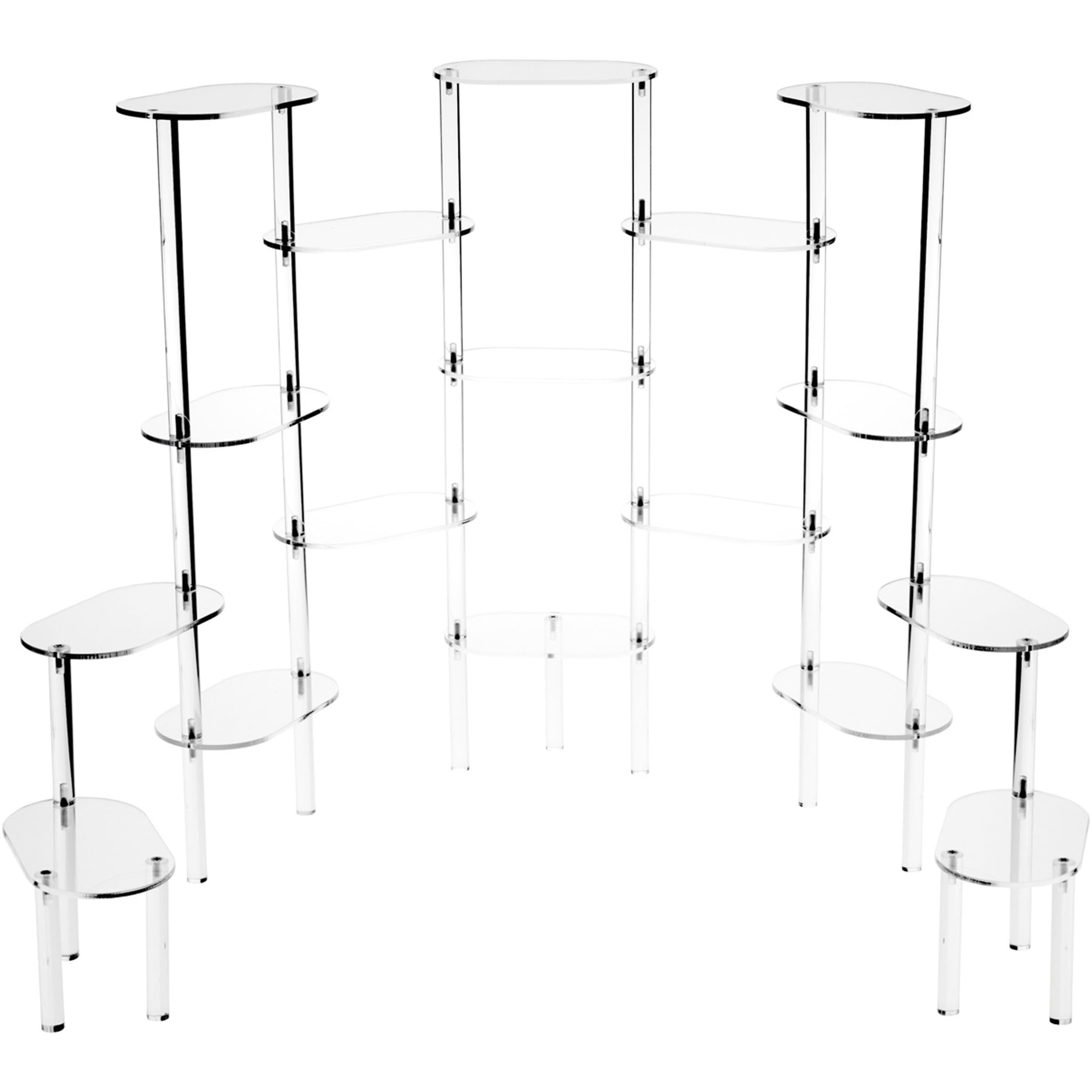 Plymor Clear Acrylic Oval 17-Tier Display Riser Shelf - 24