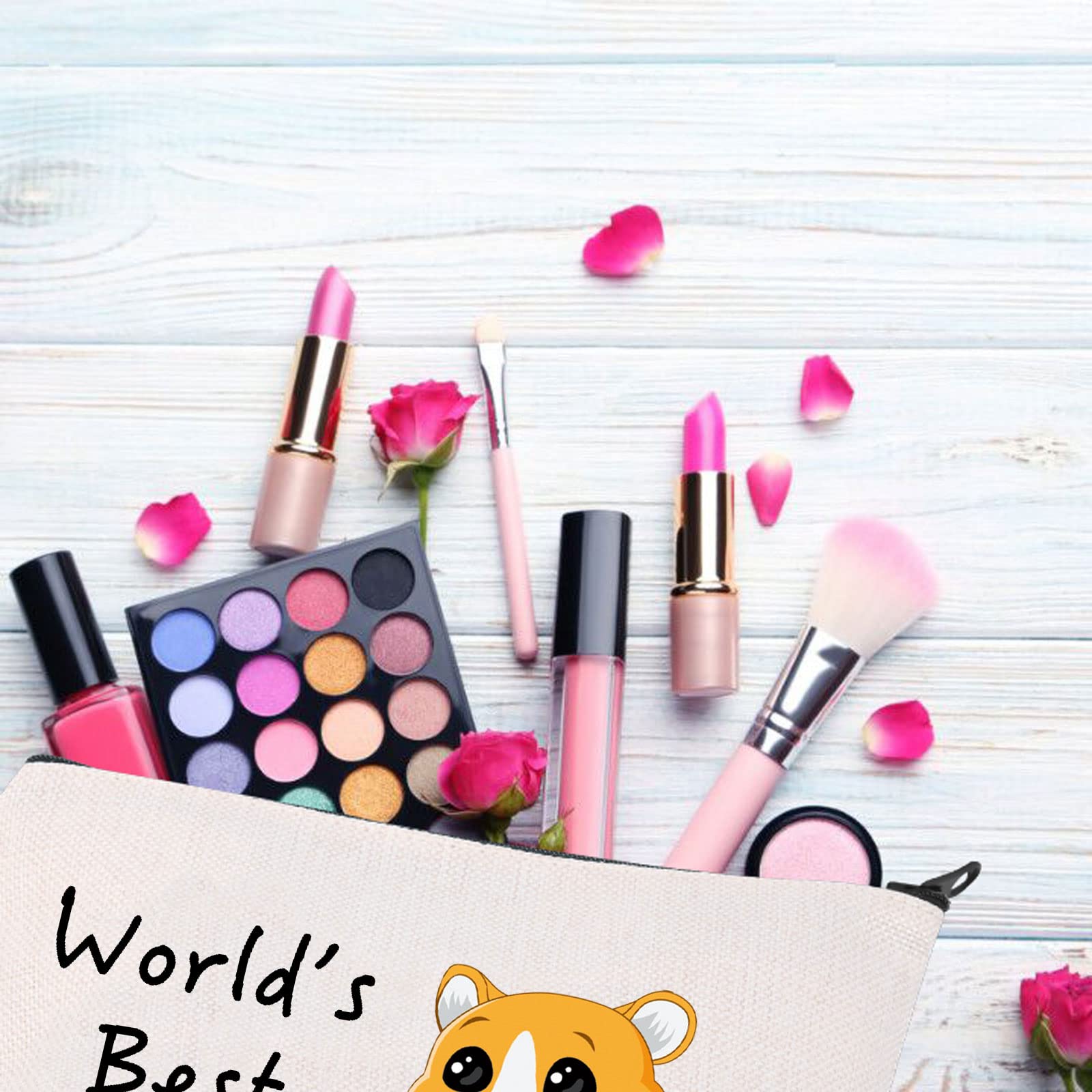 BDPWSS Cute Hamster Makeup Bag - Perfect Gift for Hamster Lovers & Hamster Moms | Durable Cosmetic Organizer for Travel, School & Daily Use