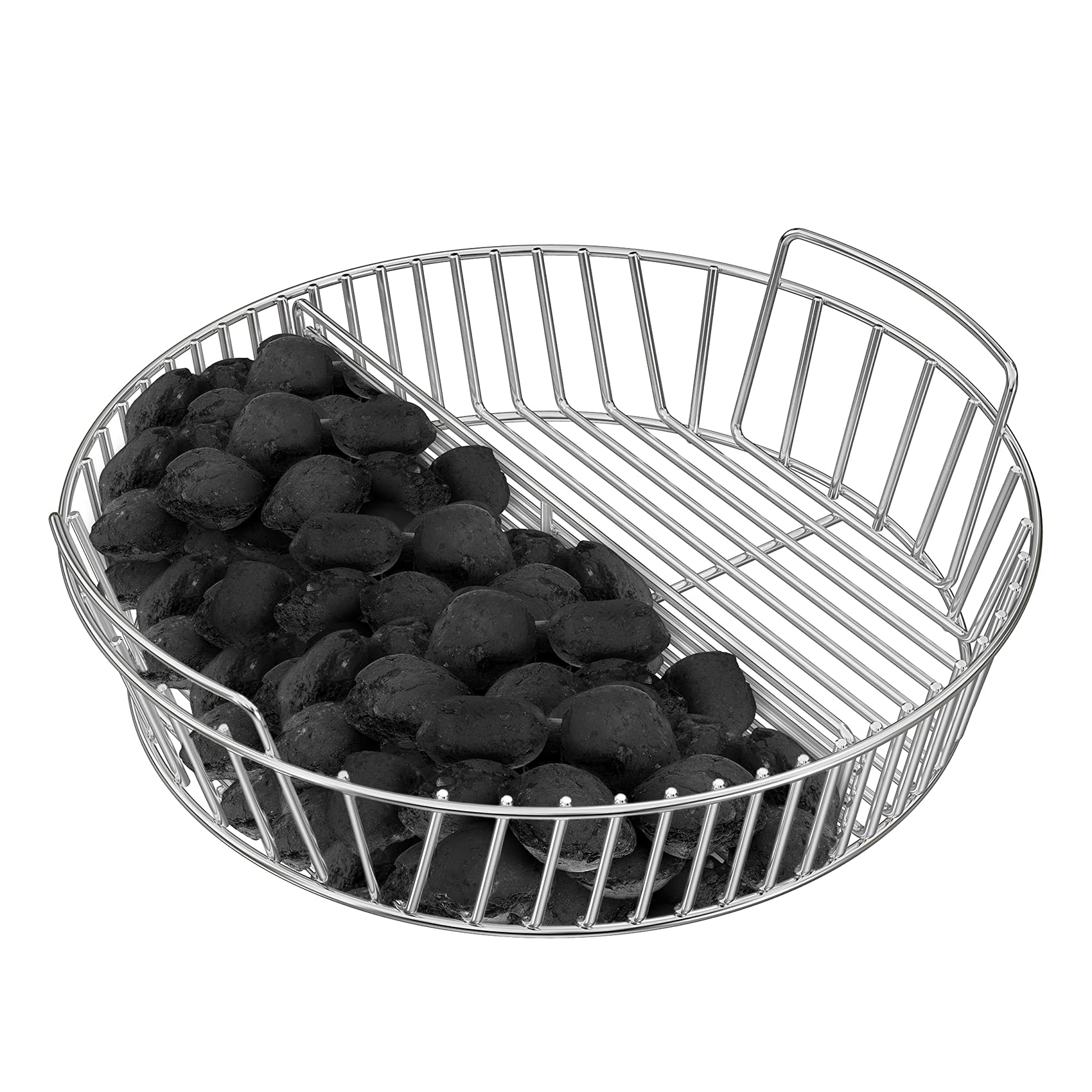 OnlyFire Stainless Steel Charcoal Ash Basket & Briquet Holder - Heavy Duty BBQ Grill Accessories for Weber 22