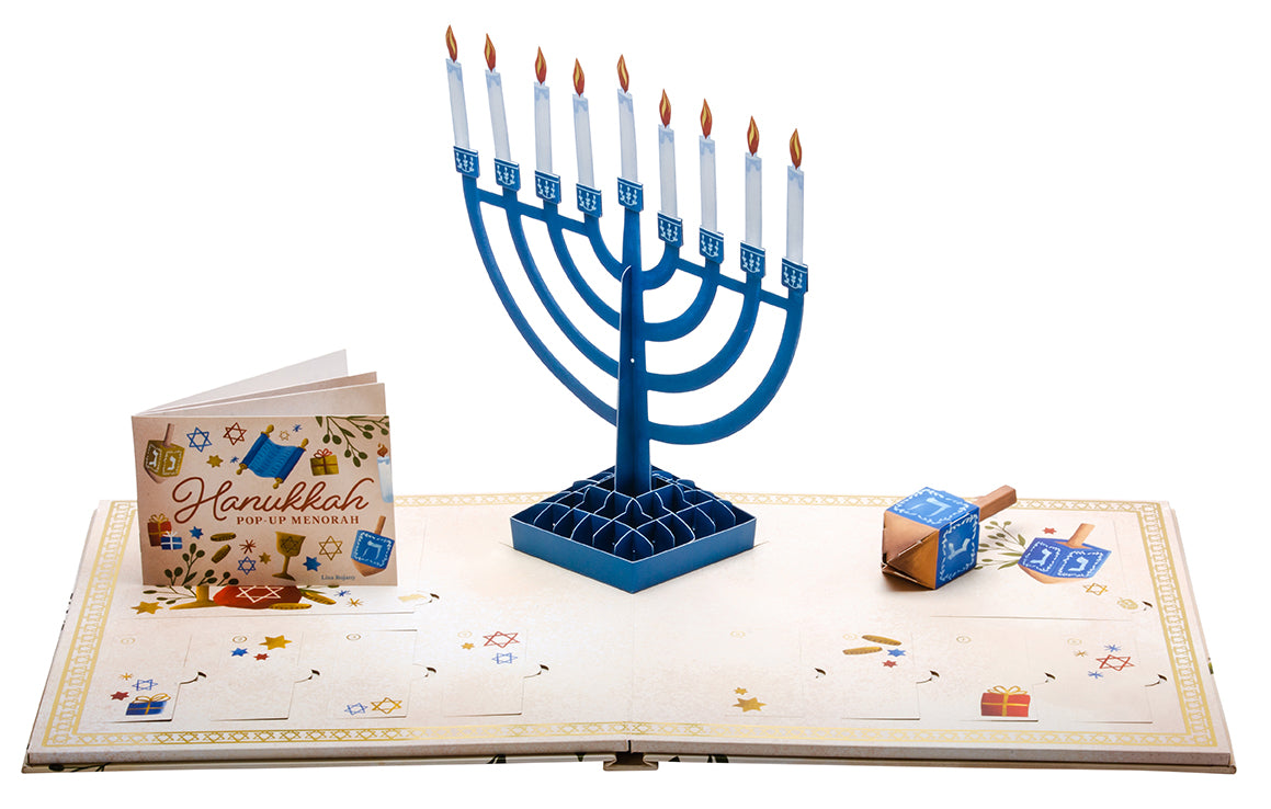 Hanukkah Pop Up Menorah - Portable Holiday Candle Holder for Jewish Festival Decorations, Travel & Home Celebration