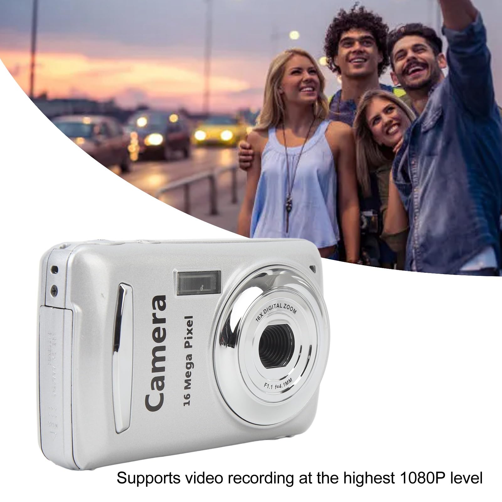 16MP Digital Camera with 16X Zoom & 1080P - Portable for Travel Photography