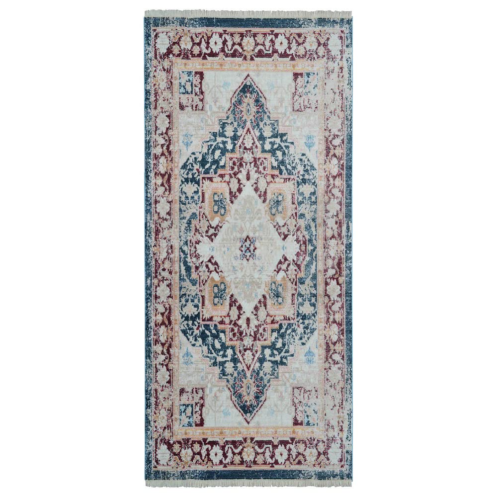 Machine Made Polyester Area Rugs 2'6''x9'10'' Runner - Red Oriental Traditional Design Low Pile Carpet for Living Room Bedroom Hallway | Home Decor Floor Covering (M00062)