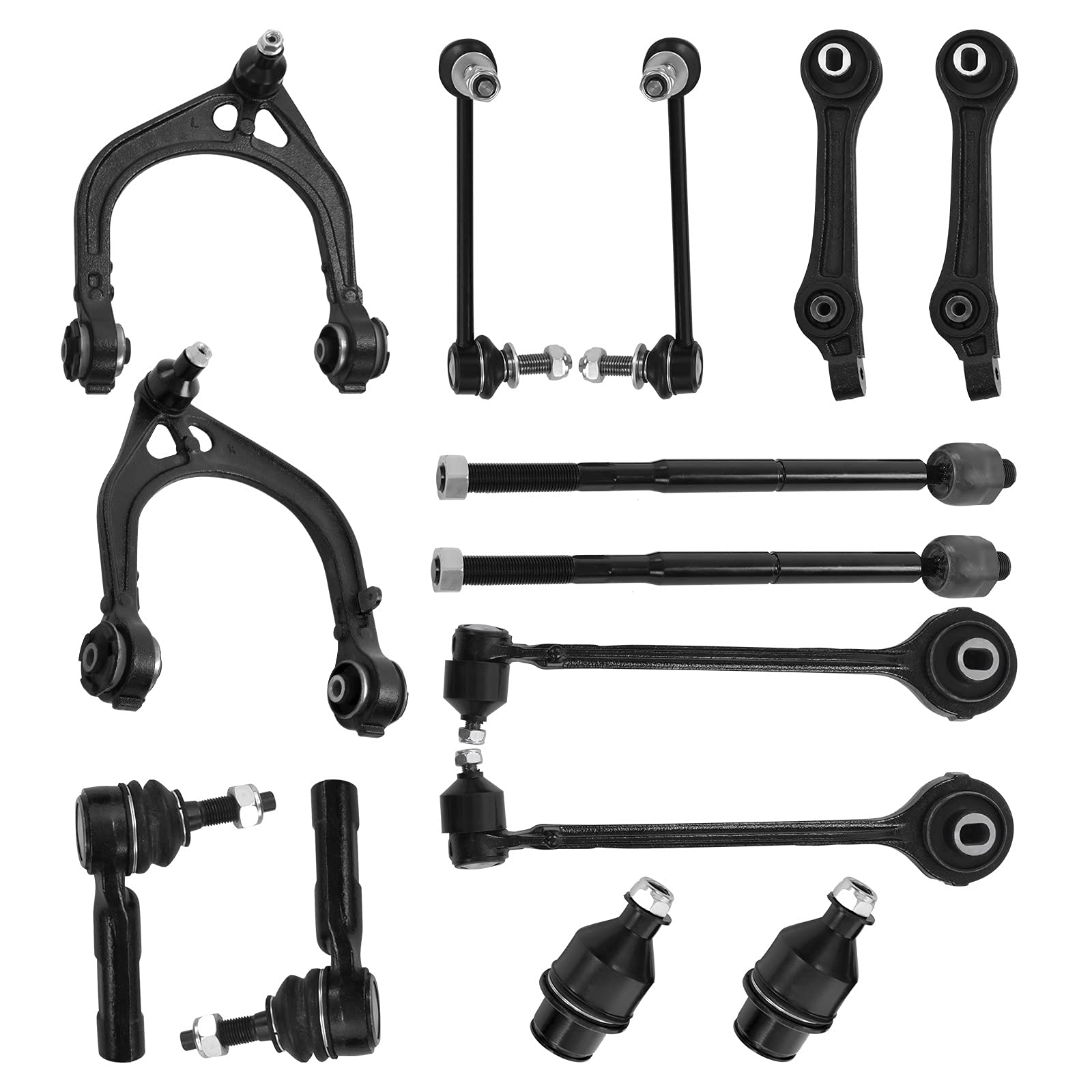 Quivimoro 14-Piece Front Upper Suspension Kit - Control Arms & Lower Ball Joint Compatible with 2005-2010 Chrysler 300, 2006-2010 Dodge Charger, 2008-2010 Dodge Challenger - Perfect for Smooth Ride & Vehicle Suspension Repair