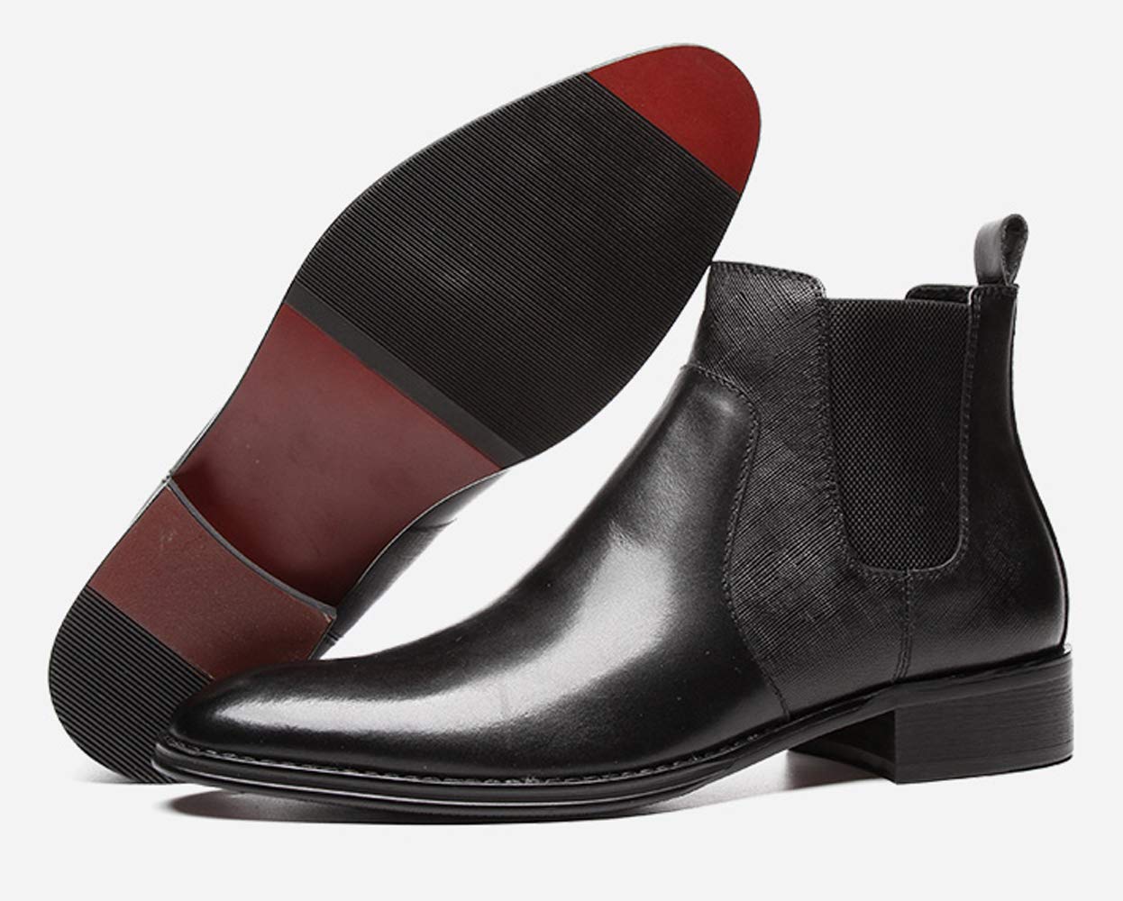 Men's Genuine Leather Chelsea Boots - Comfortable Ankle Boots for Casual & Dress Wear (Black/Brown) | Perfect for Office, Date Night & Everyday Outfits