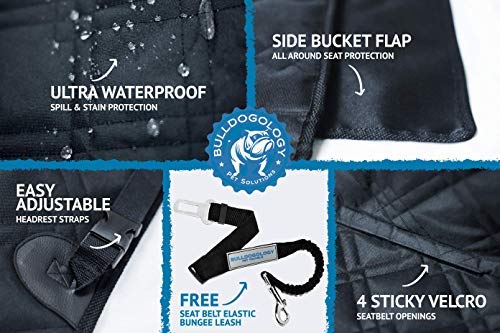 Bulldogology Waterproof Dog Car Seat Cover for SUV & Truck - 58