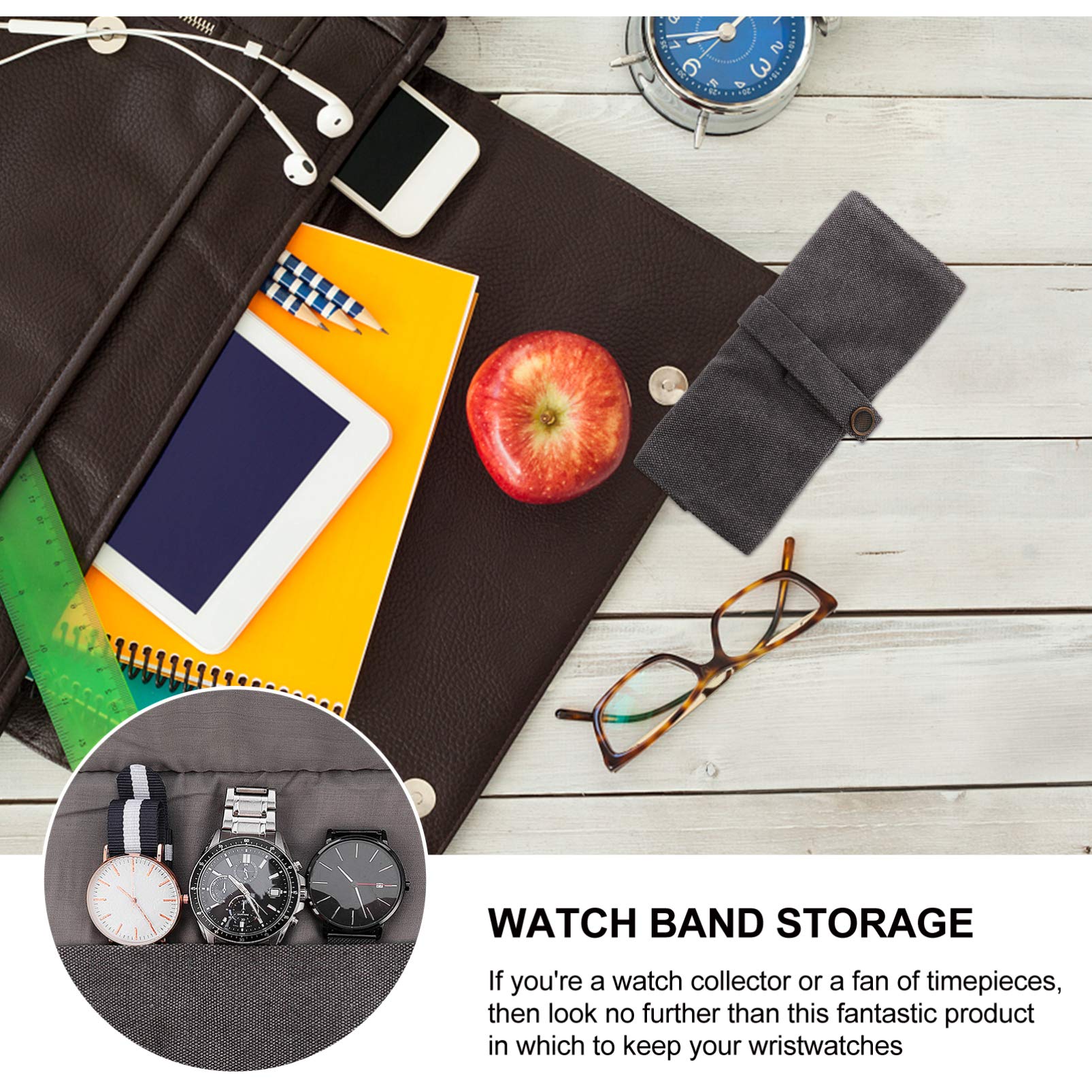Premium Watch Storage Bag & Organizer - Durable Canvas Watch Band Holder for Men & Women - Perfect for Smartwatch, Sunglasses & Accessories - Ideal for Travel, Home & Office Organization