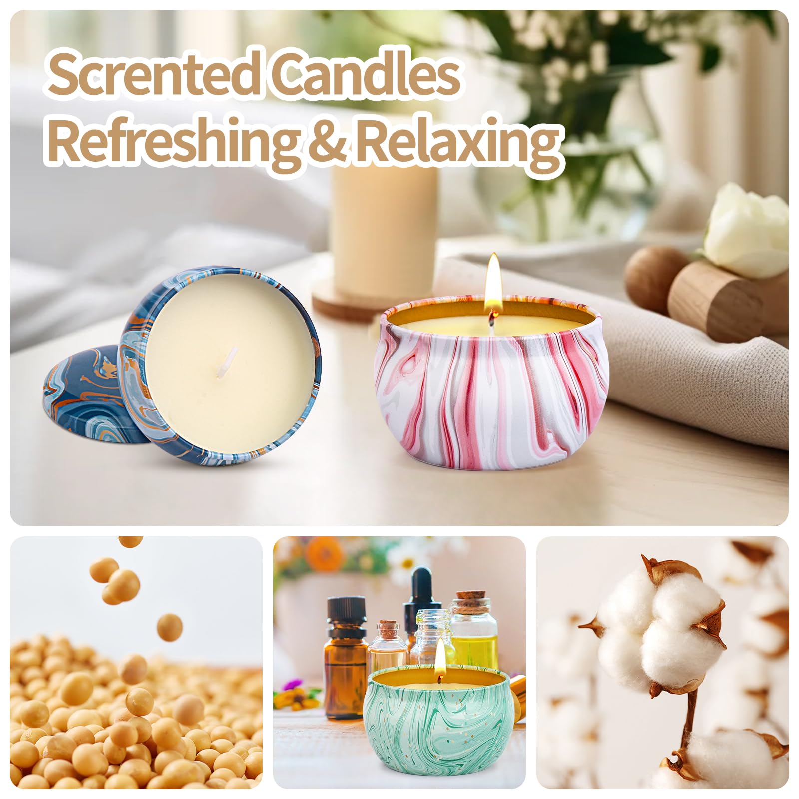 16 Pack Scented Soy Candles for Women - 180 Hours Long Lasting Lavender Aromatherapy Candles, Relaxing Birthday Christmas Gifts for Mom, Wife, Her - Perfect for Home, Bath, Spa, Yoga & Meditation