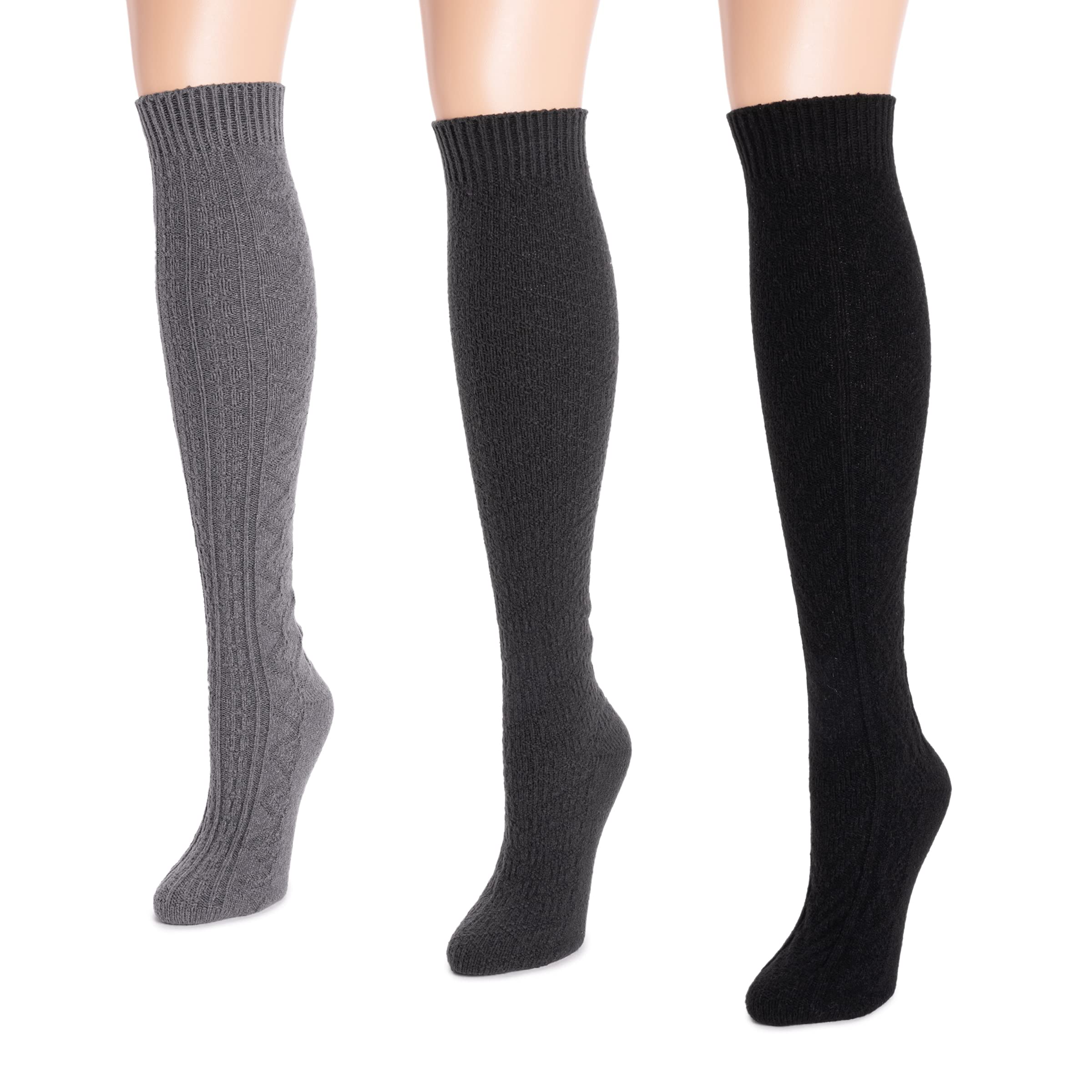 MUK LUKS Women's Ultra Soft Microfiber Socks - 3 Pairs Pack for Comfort & Warmth - Perfect for Casual Wear, Yoga, and Indoor Activities