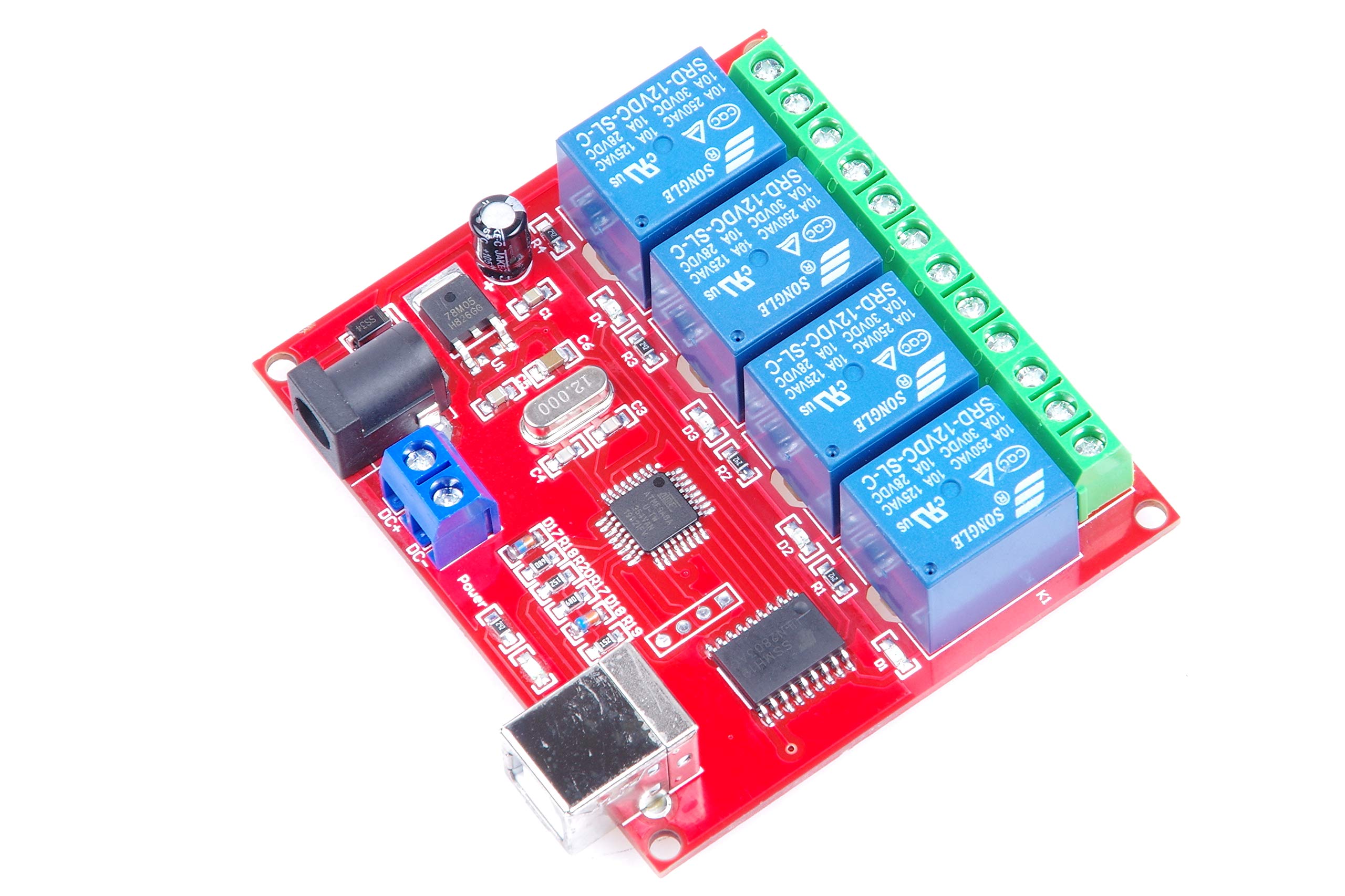 12V 4-Channel USB Relay Module - Plug & Play PC Smart Controller for Home Automation