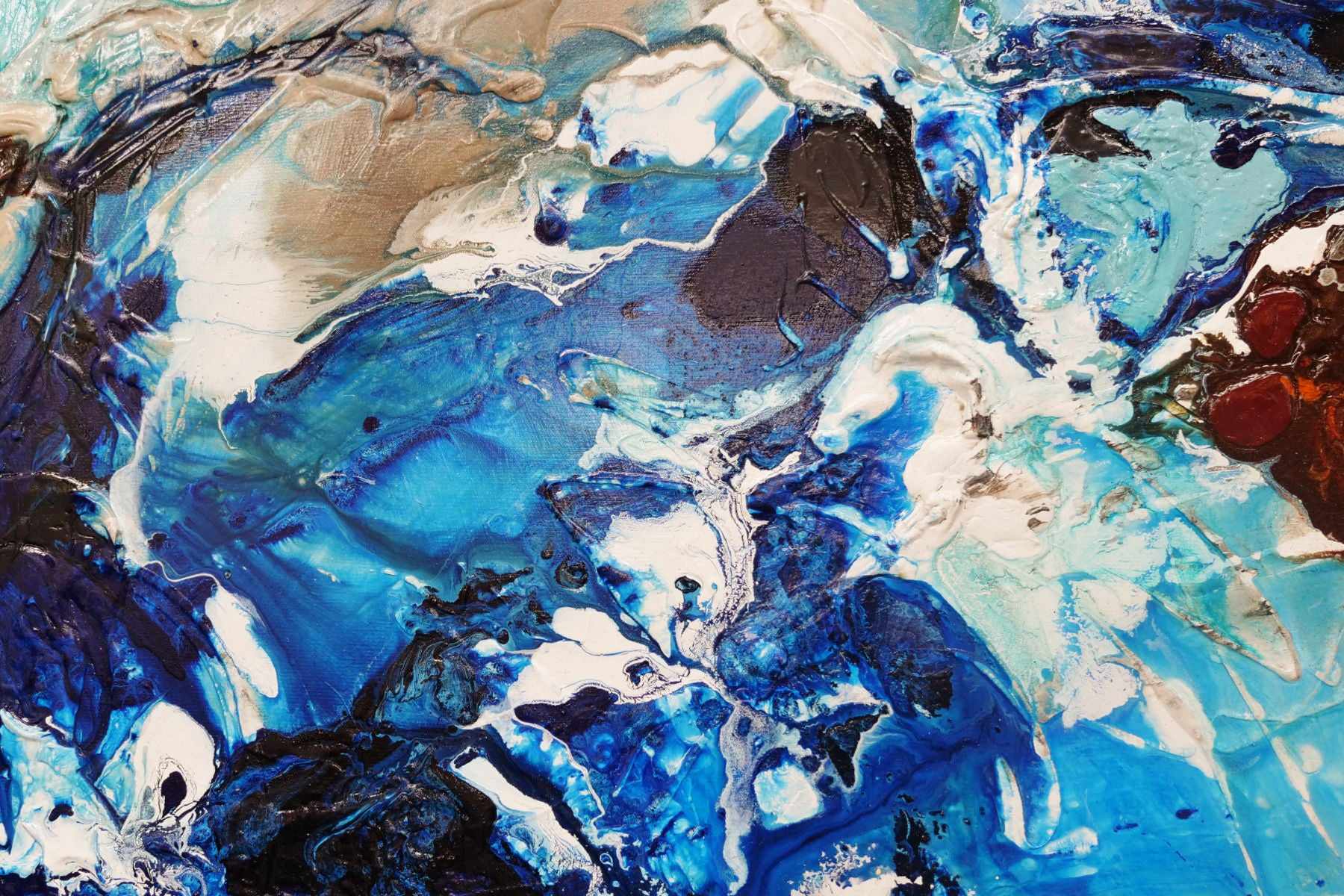 Blue and White Textured Abstract Canvas Painting 250cm x 150cm - Large Modern Wall Art for Living Room, Bedroom & Office Decor | Drifting Grace Collection