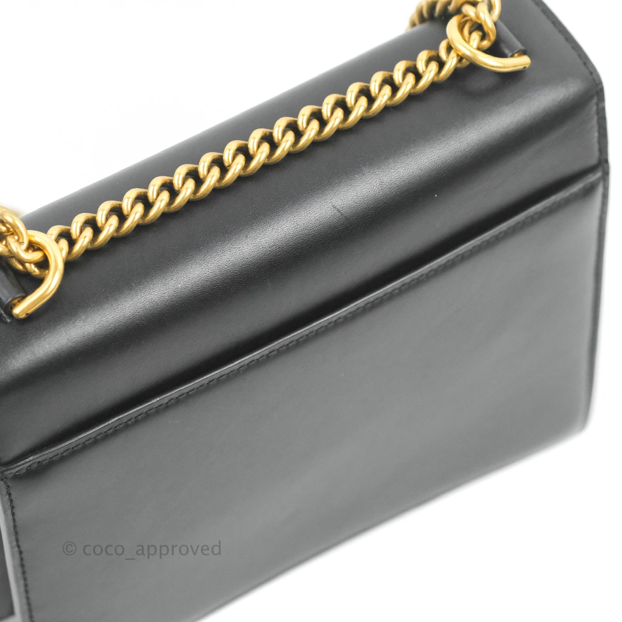 Balenciaga Small Sharp Chain Shoulder Bag - Black Box Calfskin Leather Crossbody Purse for Women | Perfect for Night Out, Party & Daily Use