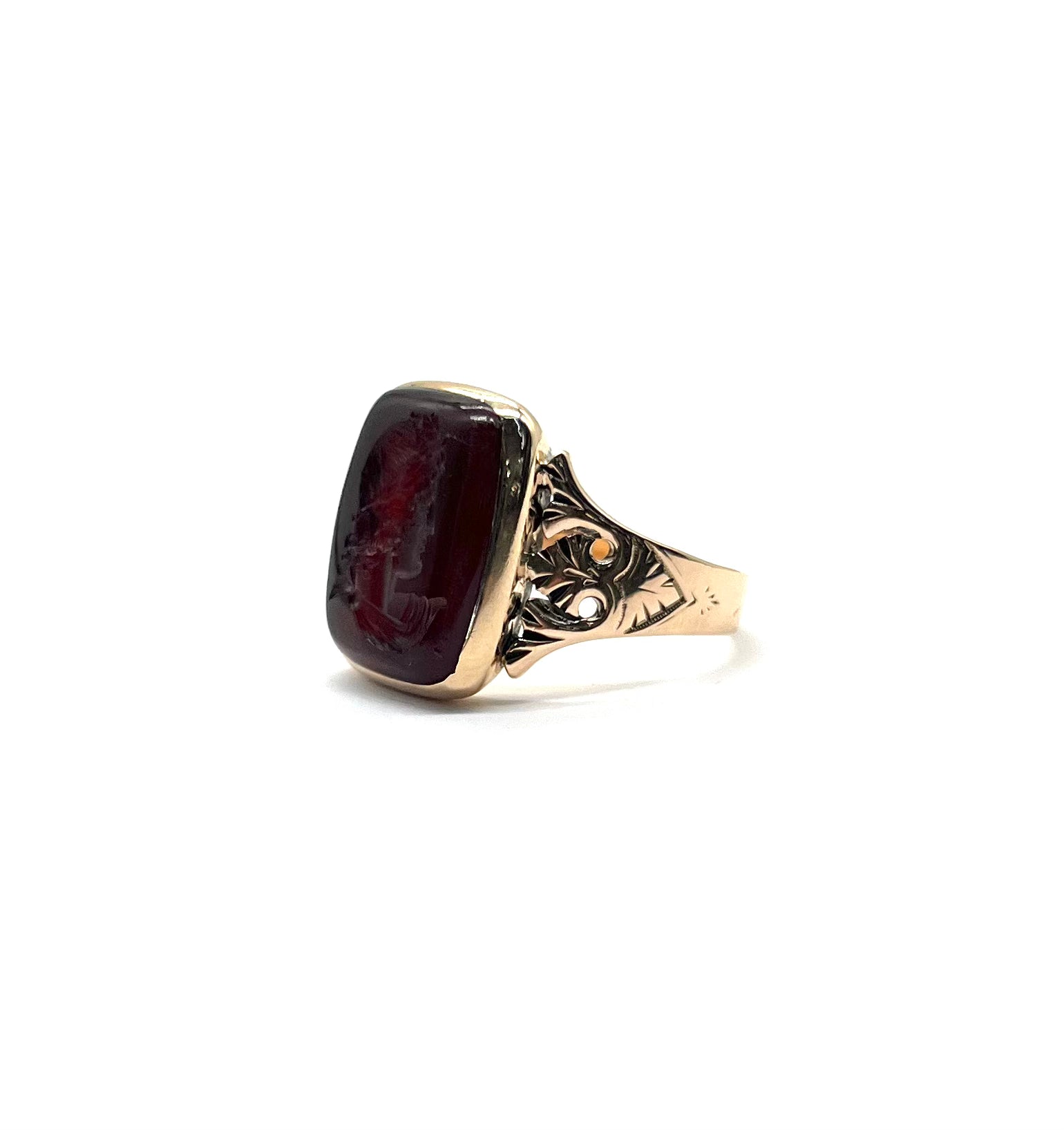 Vintage Carnelian Intaglio Carved Ring - Antique Gemstone Jewelry for Women - Perfect for Weddings, Special Occasions & Vintage Style Lovers