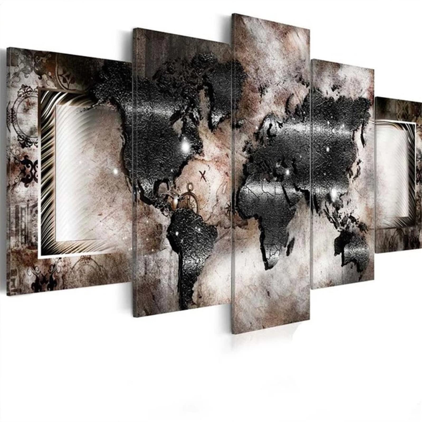 5D Diamond Painting Kits for Adults & Kids - World Map Multi-Pack Full Drill DIY Diamond Art, Cross Stitch Dots Embroidery for Home & Office Wall Decor | Perfect for Stress Relief, Creative Gifts & Family Activities