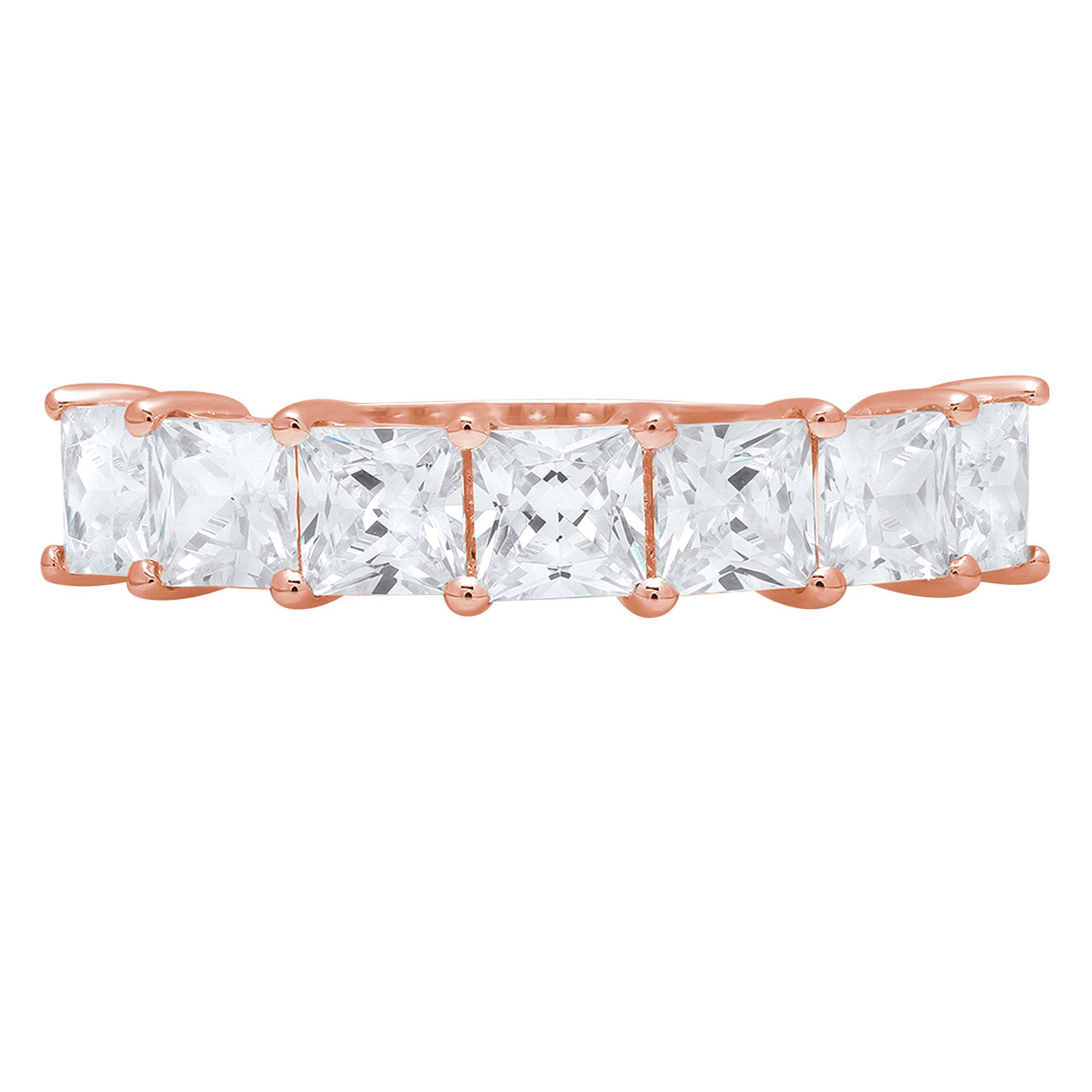 2.03 Carat Princess Cut Natural Diamond Ring - VS1-VS2 Clarity, I-J Color, 18K Rose Gold - Conflict Free, Elegant Eternity Wedding Band for Engagement, Promise, or Anniversary - Perfect for Romantic Proposals and Special Occasions