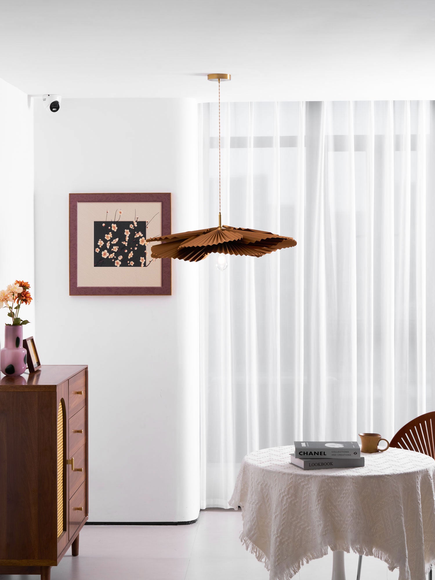 Handmade Folded Leaf Lotus Pendant Light - Bohemian Style Ceiling Lamp for Living Room, Bedroom & Dining Room Decor