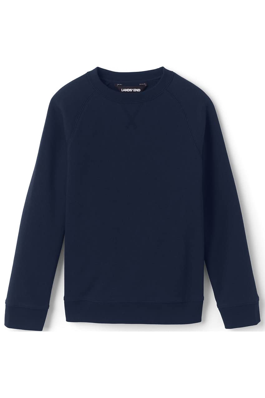 Lands' End Kids' Crew Neck Sweatshirt - Comfortable School Uniform for Boys & Girls | Perfect for Class, Play & Everyday Wear