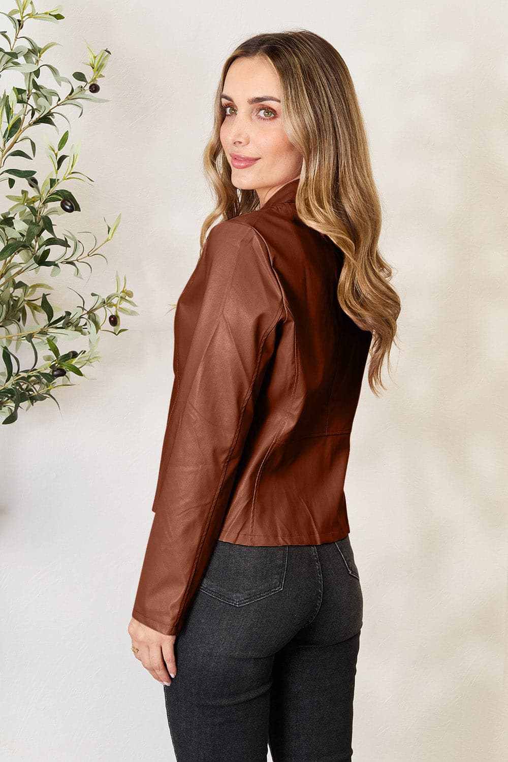 Stylish Women's Mock Neck Zip Up Jacket - Trendy Winter Outerwear for Casual Wear & Outdoor Activities