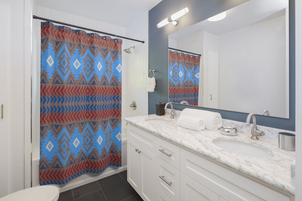 Southwestern River Canyon Shower Curtain - Waterproof Polyester Bathroom Decor with Hooks - Perfect for Boho, Western, or Desert Theme Bathrooms