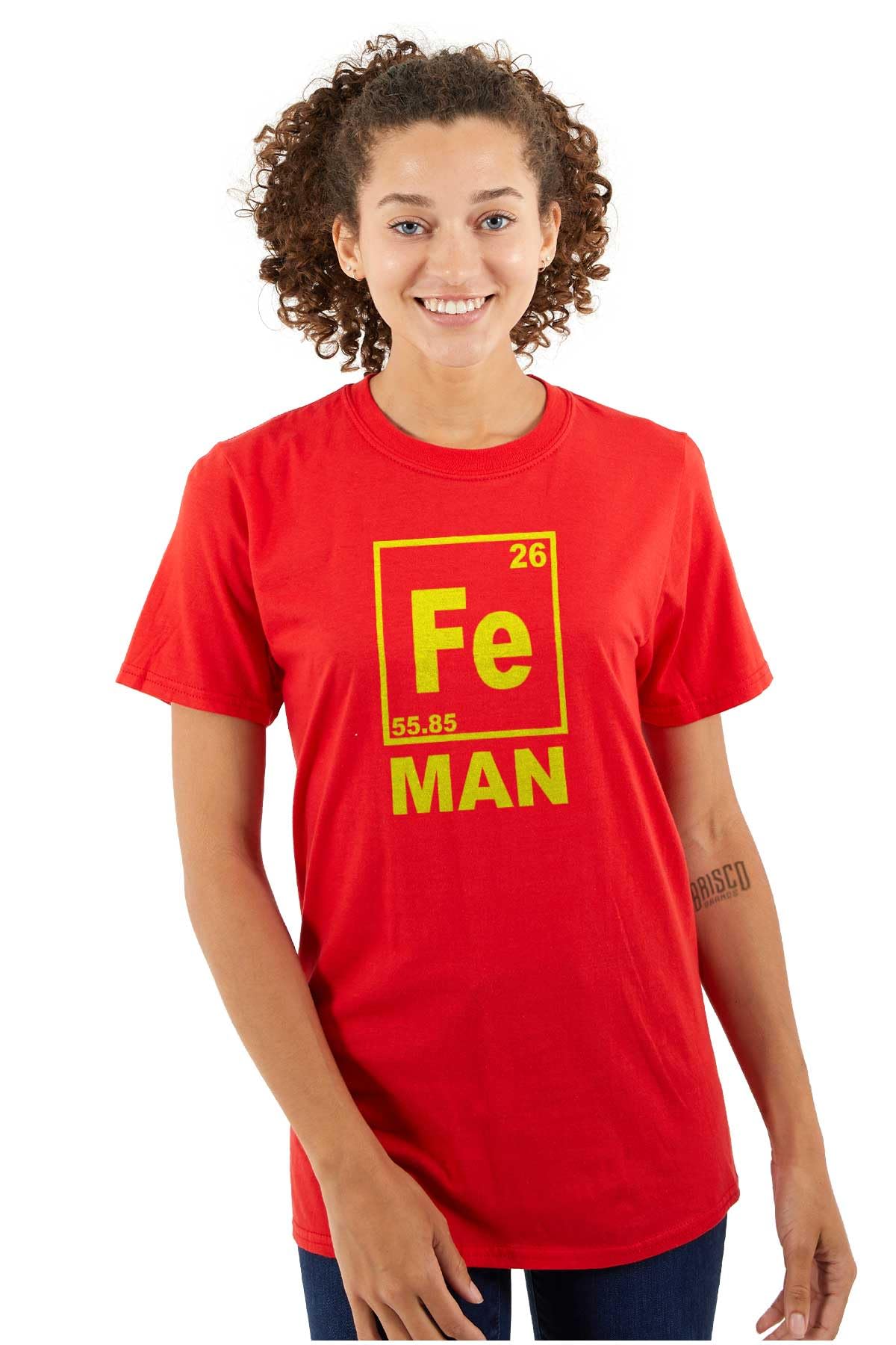 Fe Iron Science Elements Superhero Graphic T-Shirt for Men - Cool Chemistry & Physics Tee for Science Lovers, Gifts, and Casual Wear