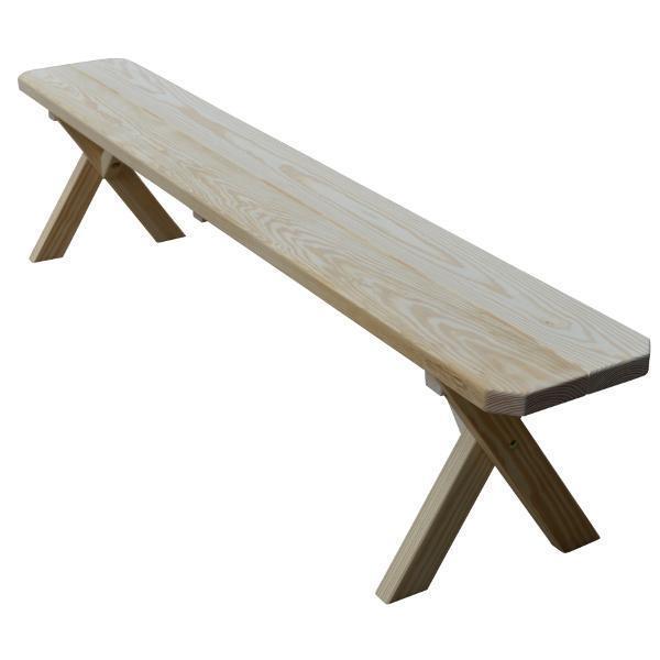 Yellow Pine Picnic Cross-Leg Bench - 5ft, 6ft, 8ft Sizes - Perfect for Outdoor Dining, Camping & Backyard Gatherings