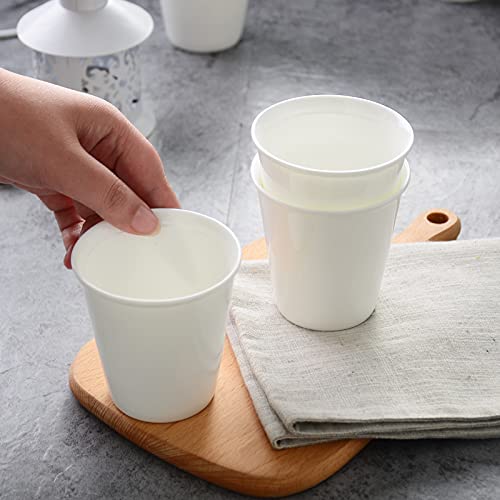 Sizikato 6-Piece Porcelain Tumbler Set - 6 Oz Ceramic Drinking Glasses for Coffee, Tea, Juice & Cocktails - Perfect for Home, Office & Restaurant Use