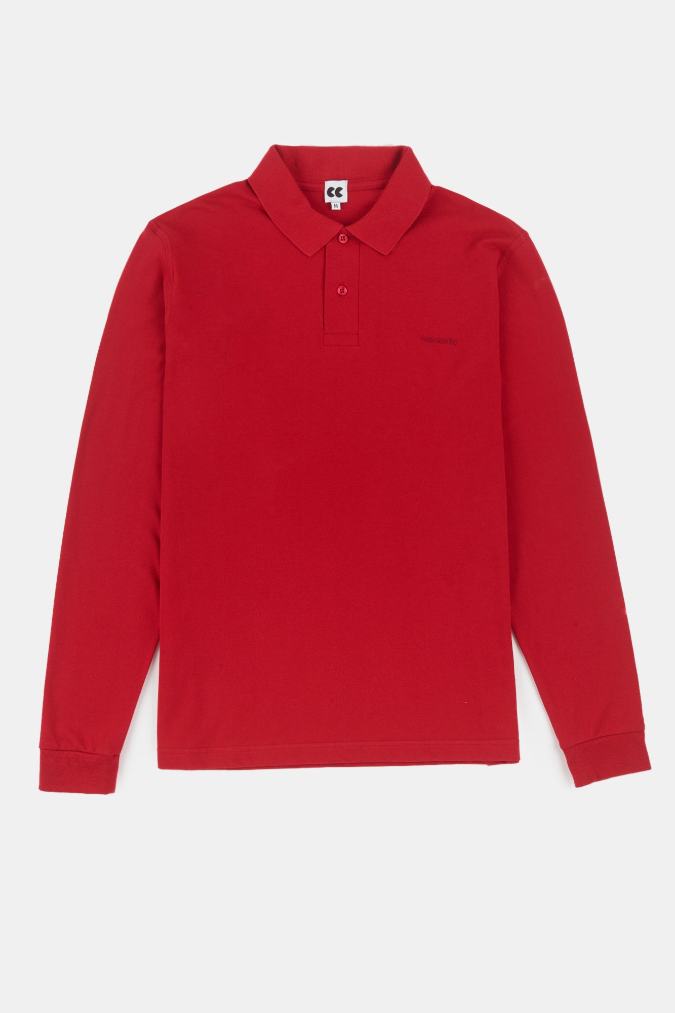 Premium Men's Long Sleeve Polo Shirt - Soft Cotton Blend, Slim Fit, Breathable & Comfortable (Crimson Red) - Perfect for Business Casual, Office Wear & Golf Outings