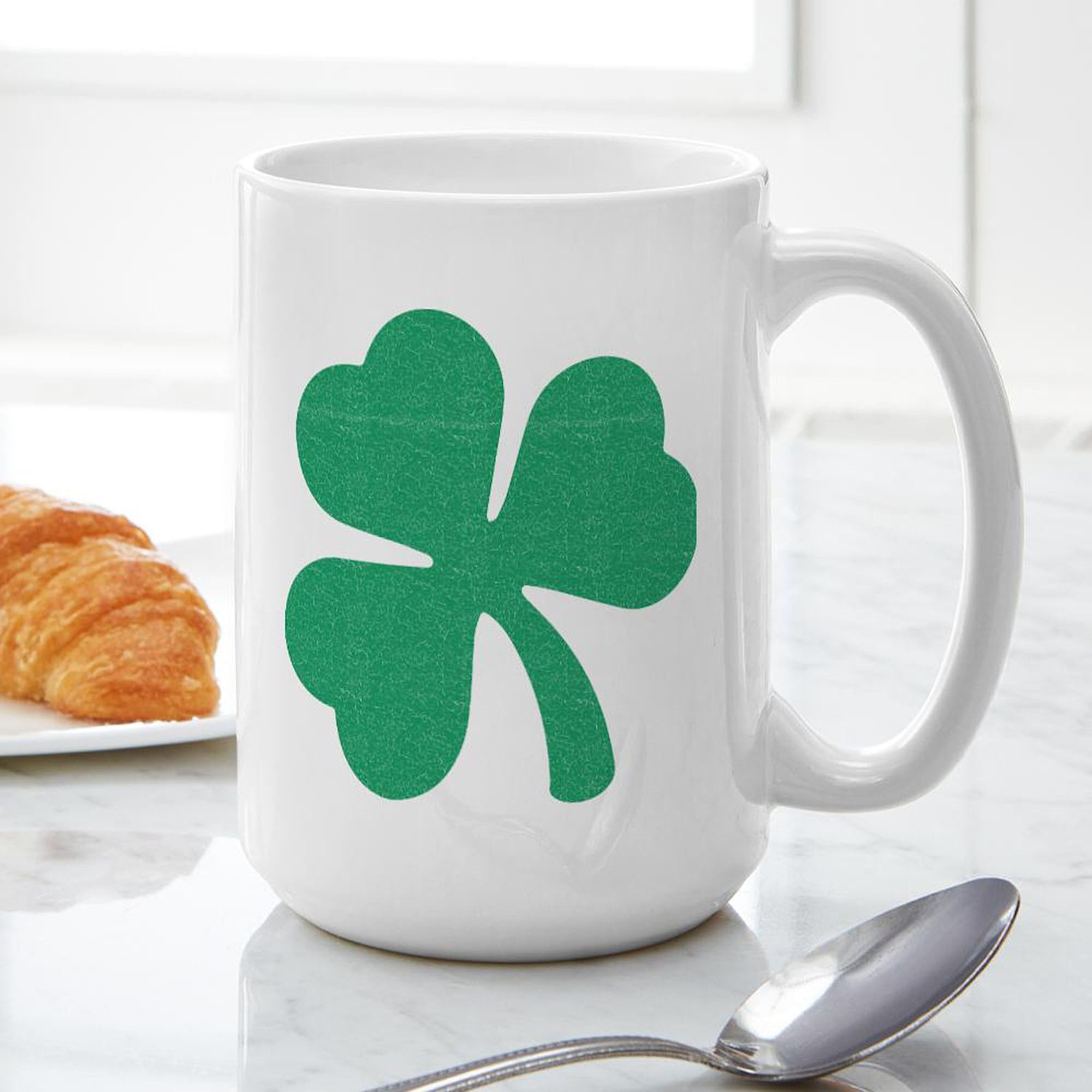 Irish Shamrock 15 oz (444 ml) Ceramic Coffee Mug - Perfect for St. Patrick's Day Gifts, Irish-Themed Parties & Home/Office Use