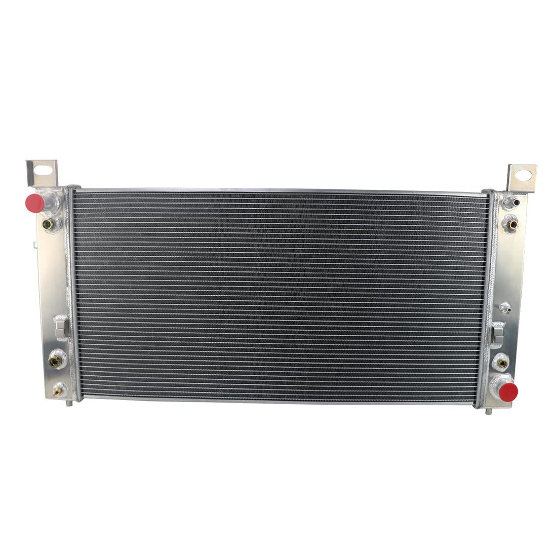 High-Performance 3-Row Full Aluminum Radiator with Fan Shroud & Relay Kit - Compatible with 99-14 Chevy Silverado 1500/2500HD/Tahoe, 99-14 GMC Sierra 1500/2500HD/Yukon, 03-09 Hummer H2, 02-14 Cadillac Escalade - Perfect for Off-Roading, Towing & Heavy-Duty Use