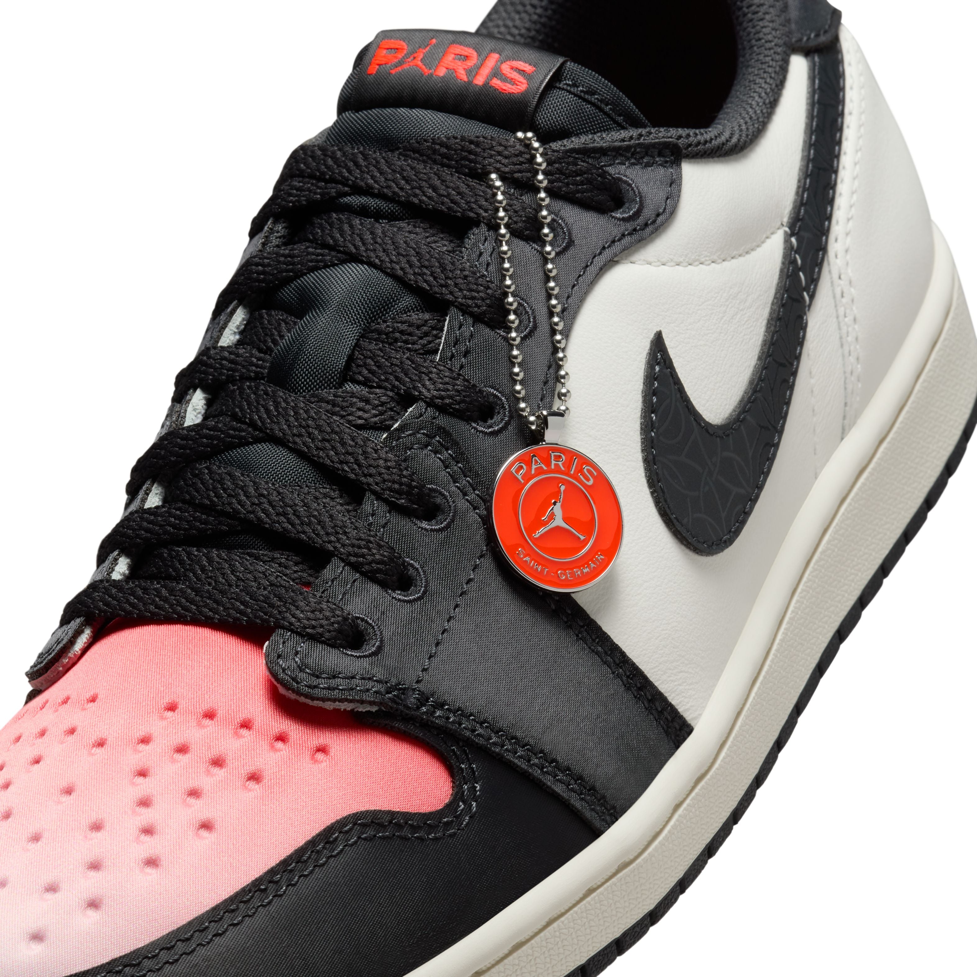 Nike Air Jordan 1 Low Retro OG 'Sail Pink Oxford' - PSG Paris Saint-Germain Collaboration Sneakers for Men & Women | Basketball Shoes, Streetwear Fashion, Casual Wear