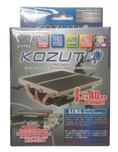 SCYTHE Kozuti SCKZT 1000 Low-Profile CPU Cooler with Quiet Fan - Compact Cooling Solution for Mini-ITX PCs & Small Form Factor Builds