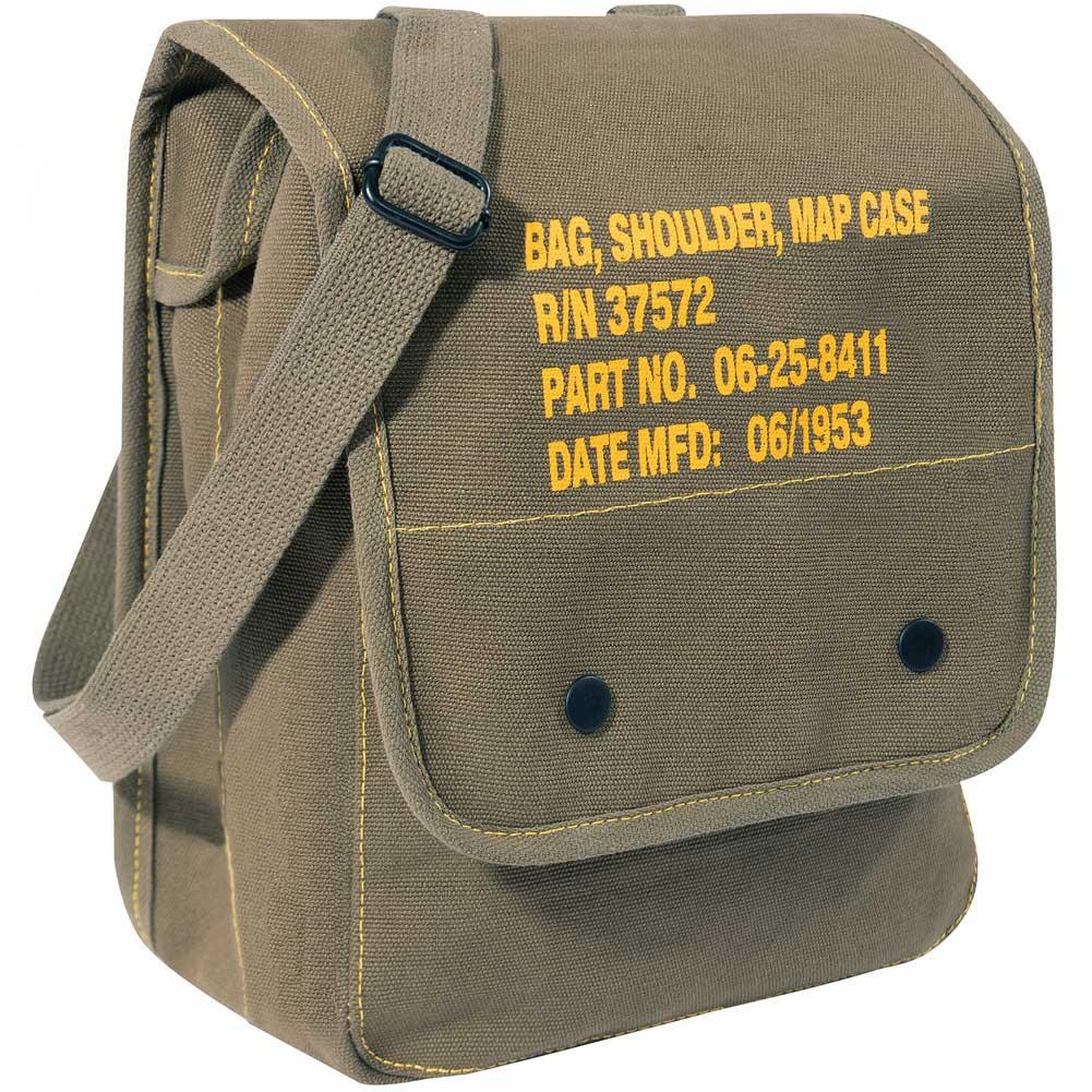 Rothco Military Canvas Map Case Shoulder Bag - Durable Tactical Map Holder for Hiking, Camping & Outdoor Adventures