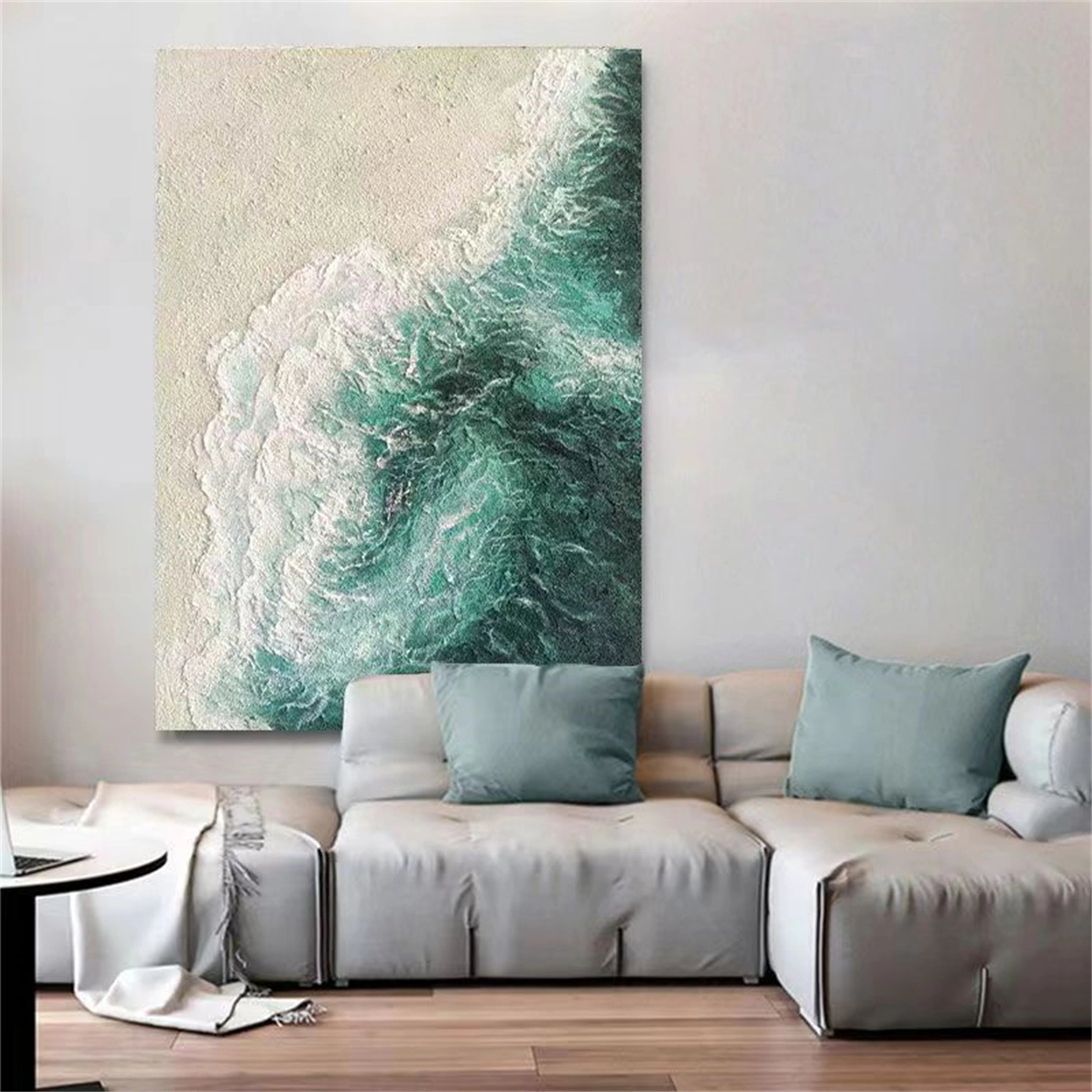 Ocean and Sky Painting #OS 049 - Handmade Canvas Wall Art for Home Decor, Office & Living Room - Serene Seascape Landscape Artwork