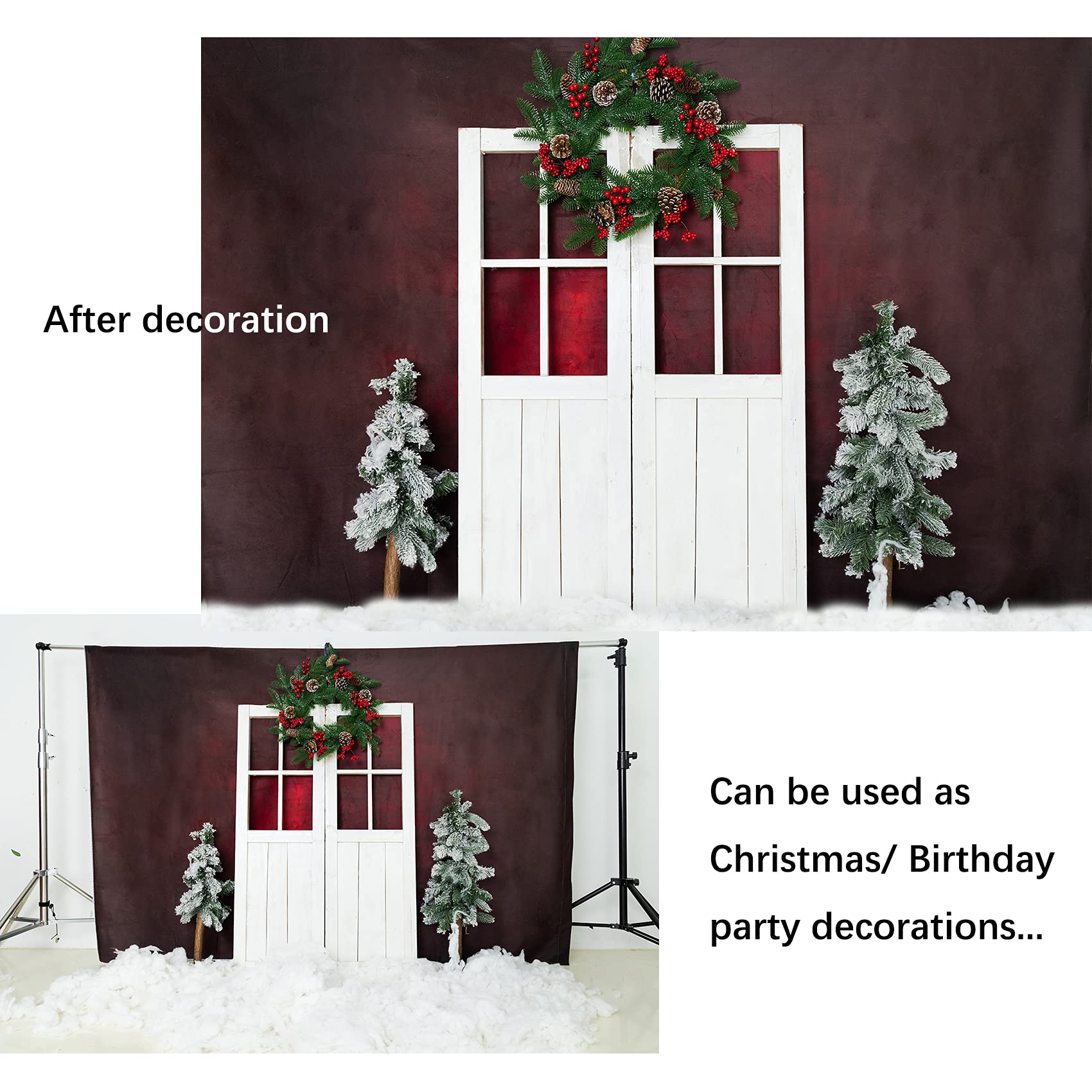 10x10ft Dark Red Photography Backdrop - Premium Textured Studio Background for Portraits, Fashion, and Product Photography | Perfect for Studios, Events, and Content Creation